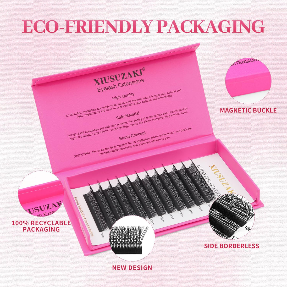Lash Extensions Double Tips 3D Eyelash Extensions W Shape 0.07mm Thickness C Curl 12mm Premade Fans Easy Fan Volume Matte Black Crisscross Eyelashes(W-3D-Double Tips-0.07-C,12mm)