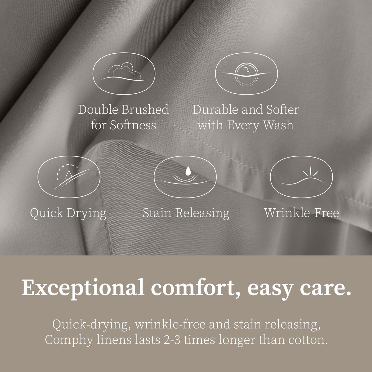 Coop Home Goods Comphy SoftSpa Pillowcase Set of 2, Dove Grey Super Soft Pillow Cases Queen, Luxury Spa, Breathable, Hotel Quality Pillow Cases