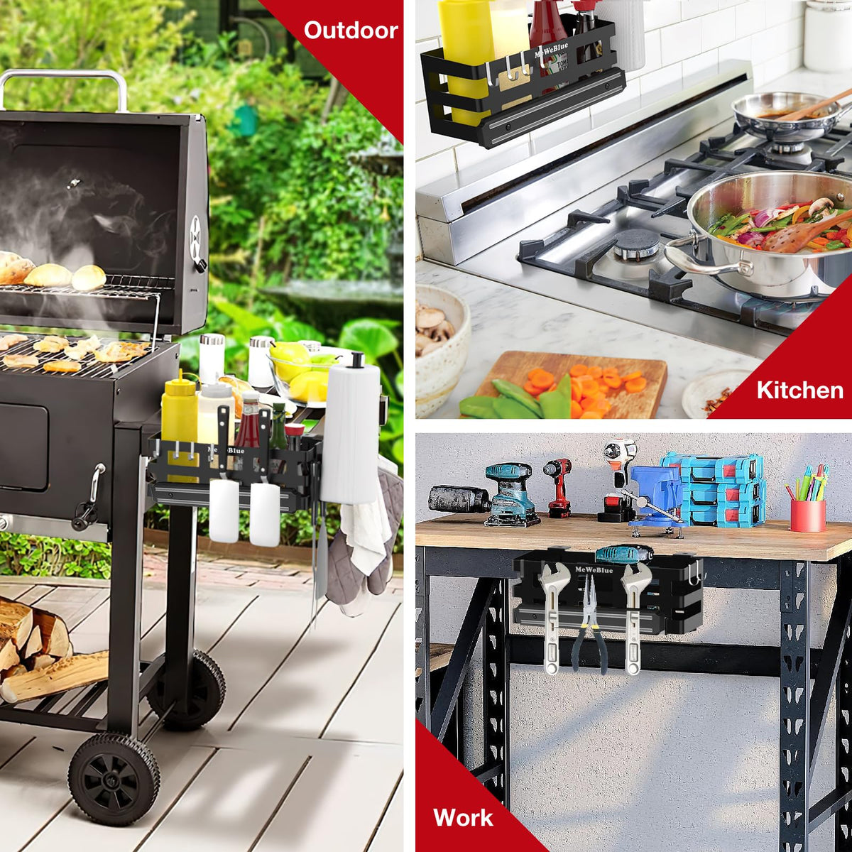 Griddle Caddy for Blackstone Griddles Prep Cart, Space Saving Grill Accessories Storage Caddy, BBQ Accessories Holder for Blackstone 28”-36” Grill with a Magnetic Tool Holder Paper Towel Holder