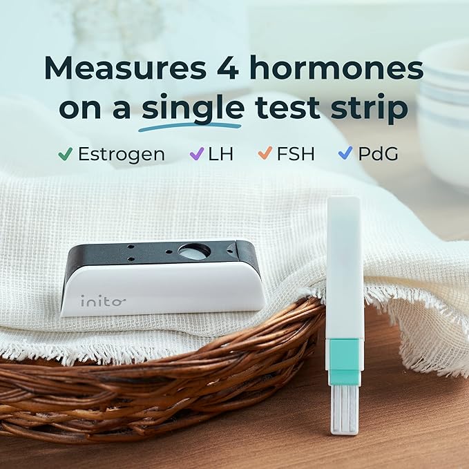 Inito Fertility Monitor & Hormone Tracker for Women | Estrogen, LH, PdG (Urine Metabolite of progesterone), FSH | Track and Confirm Ovulation | Includes 15 Test Strips (iPhone 15 Pro Max)