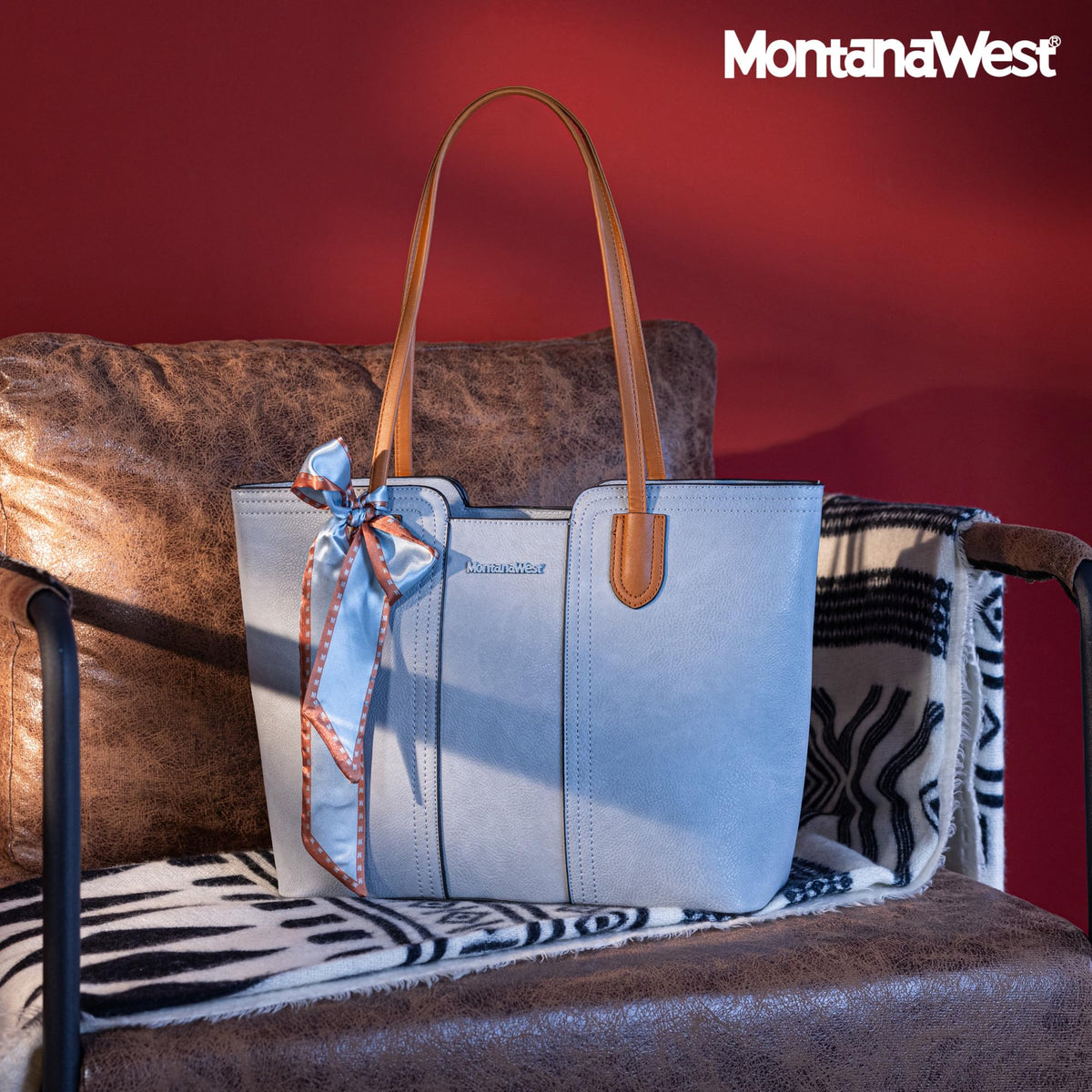 Montana West Tote Bags for Women Medium Top Handle Satchel Purses Large Shoulder Handbag Hobo Bags Blue MWC-323BL