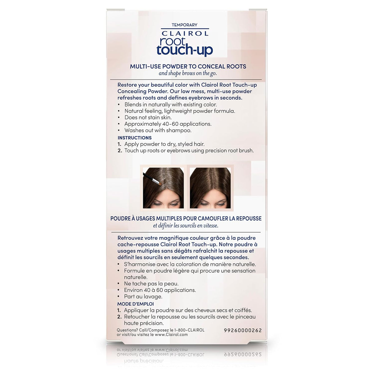 Clairol Root Touch-Up Temporary Concealing Powder, Black Hair Color, Pack of 1