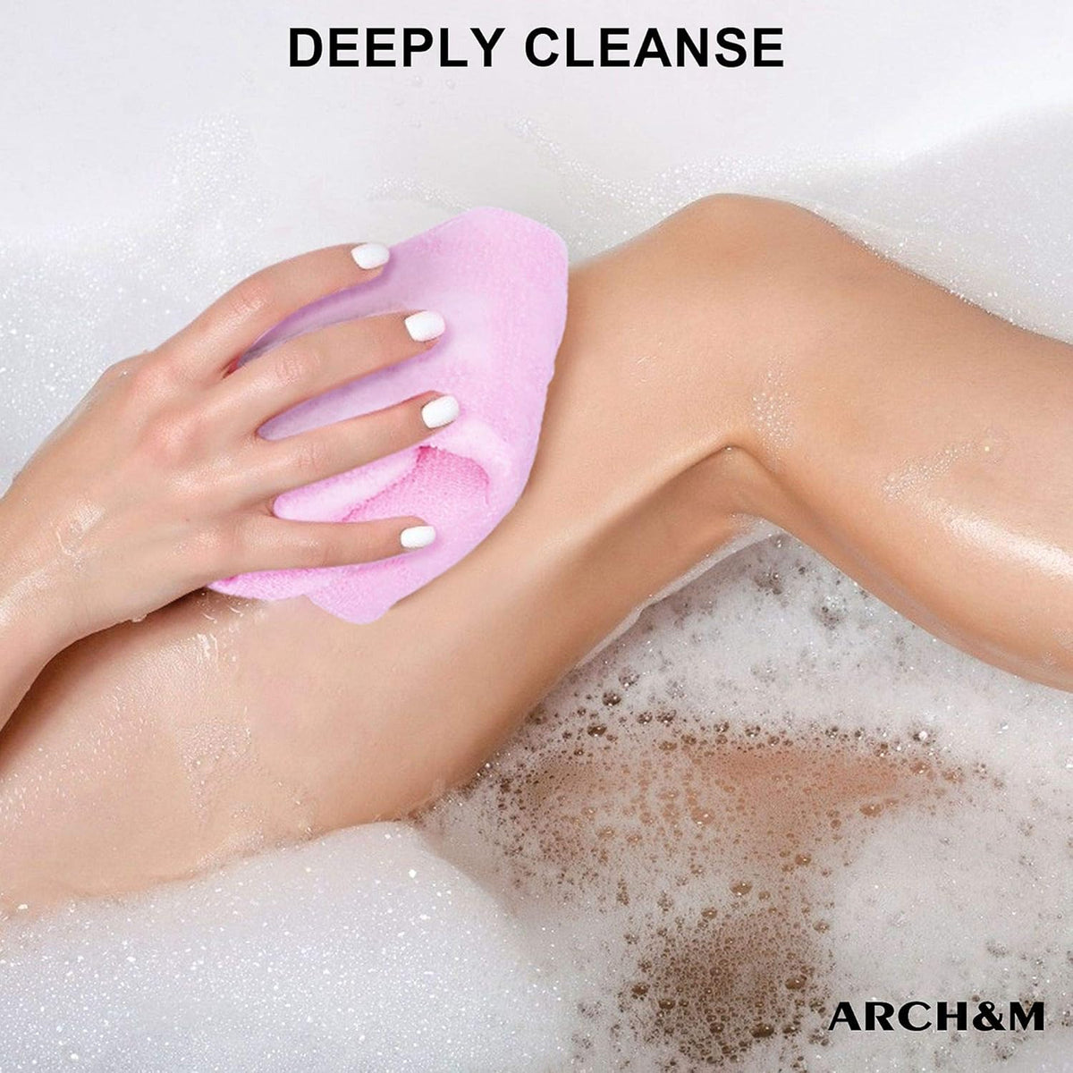 ARCH&M Exfoliating Washcloth 12 Pack Back Scrubber for Shower Towel Body Scrubber Microabrasion Sponge Japanese Bath Wash Korean Exfoliating Beauty Wash Cloth Loofah Scrubber OPNB