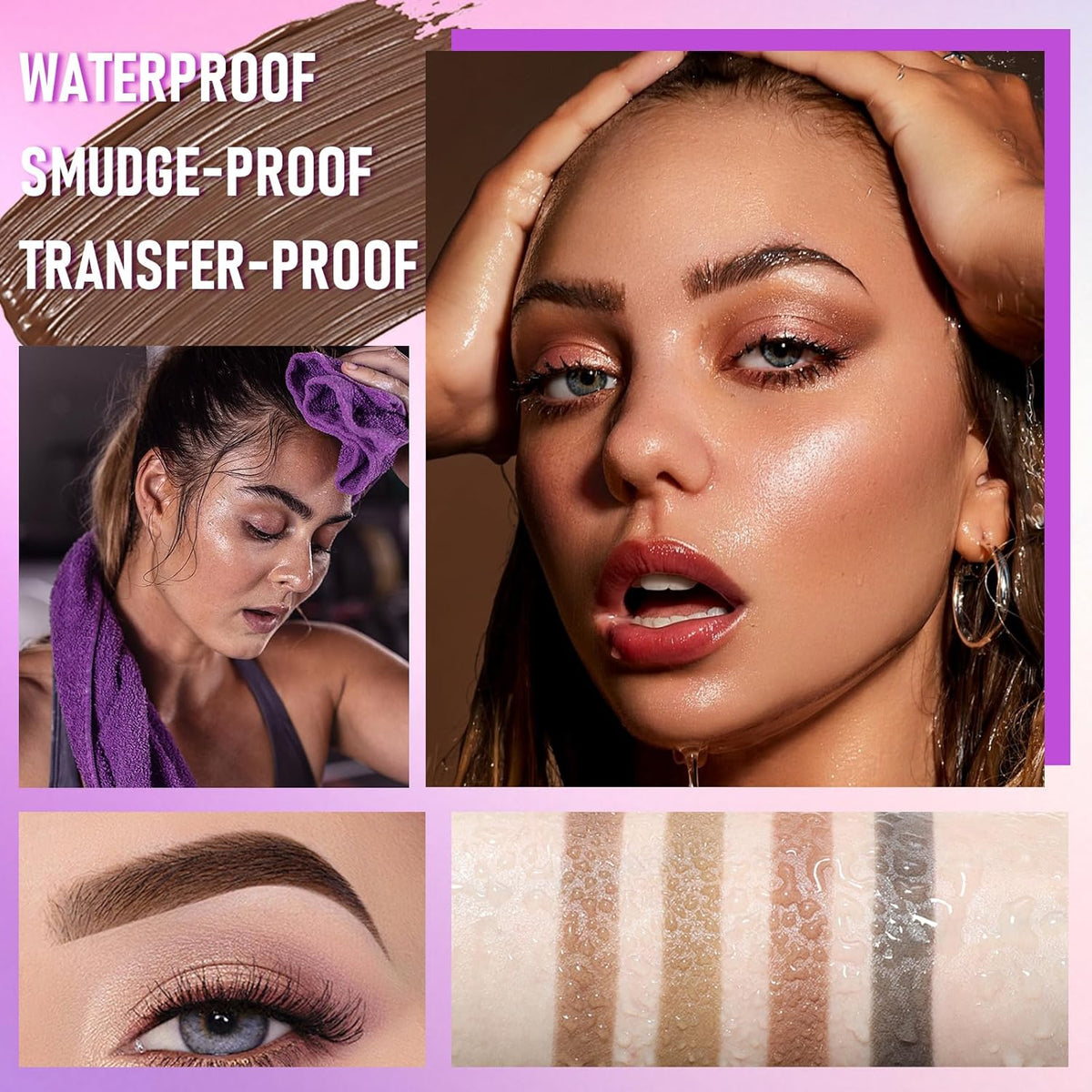 Tattoo Eyebrow Gel Easy Peel Off - Dark Brown, Waterproof & Long Lasting Up to 3 Days, Semi-Permanent Peel Off Brow Dye Gel for Sparse Brows, Transfer-proof, Natural Color for Fuller Defined Brows