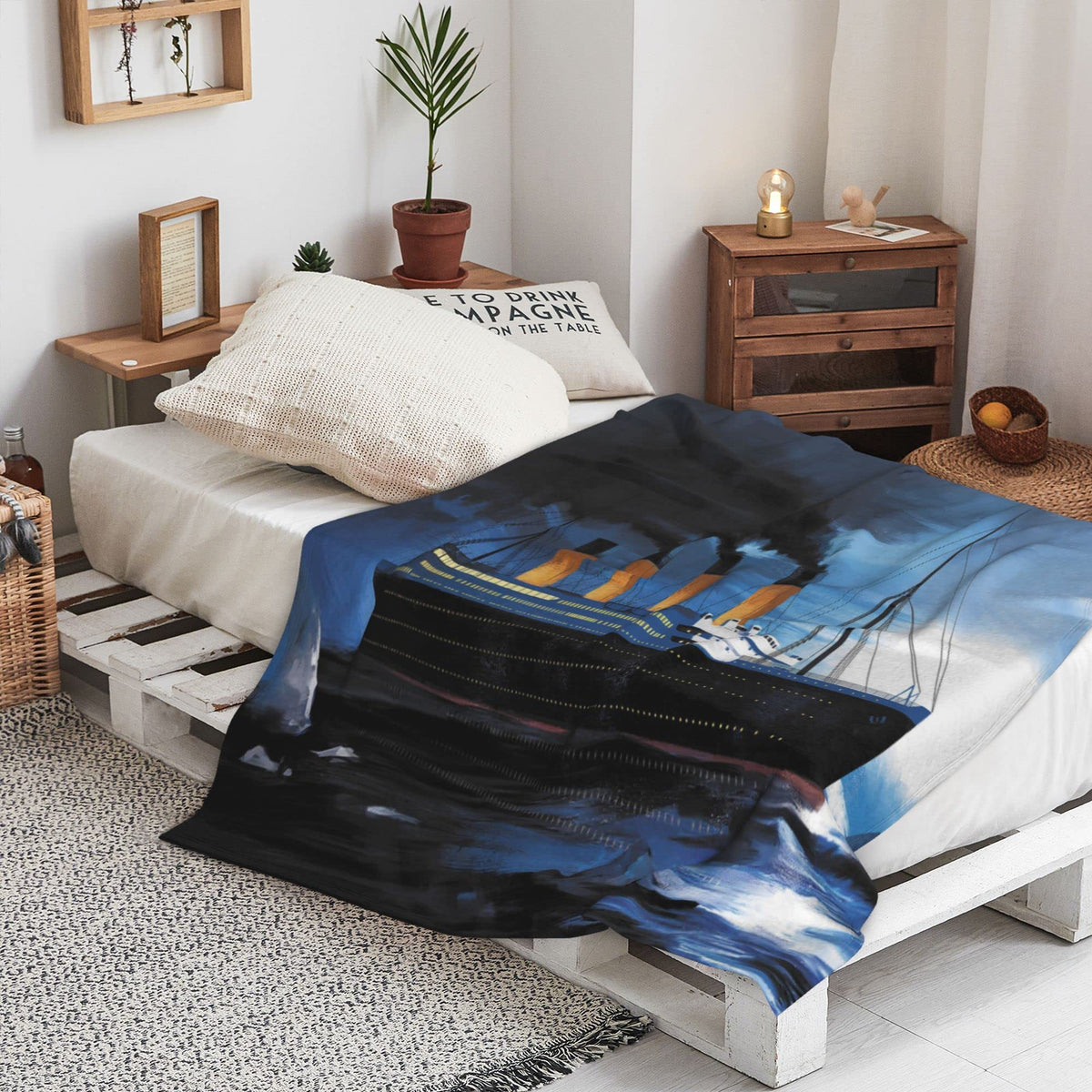 Flannel Blanket Lightweight Soft Cozy Fuzzy Warm Fleece Throw for Couch Sofa Bedroom Living Room 50"x40"