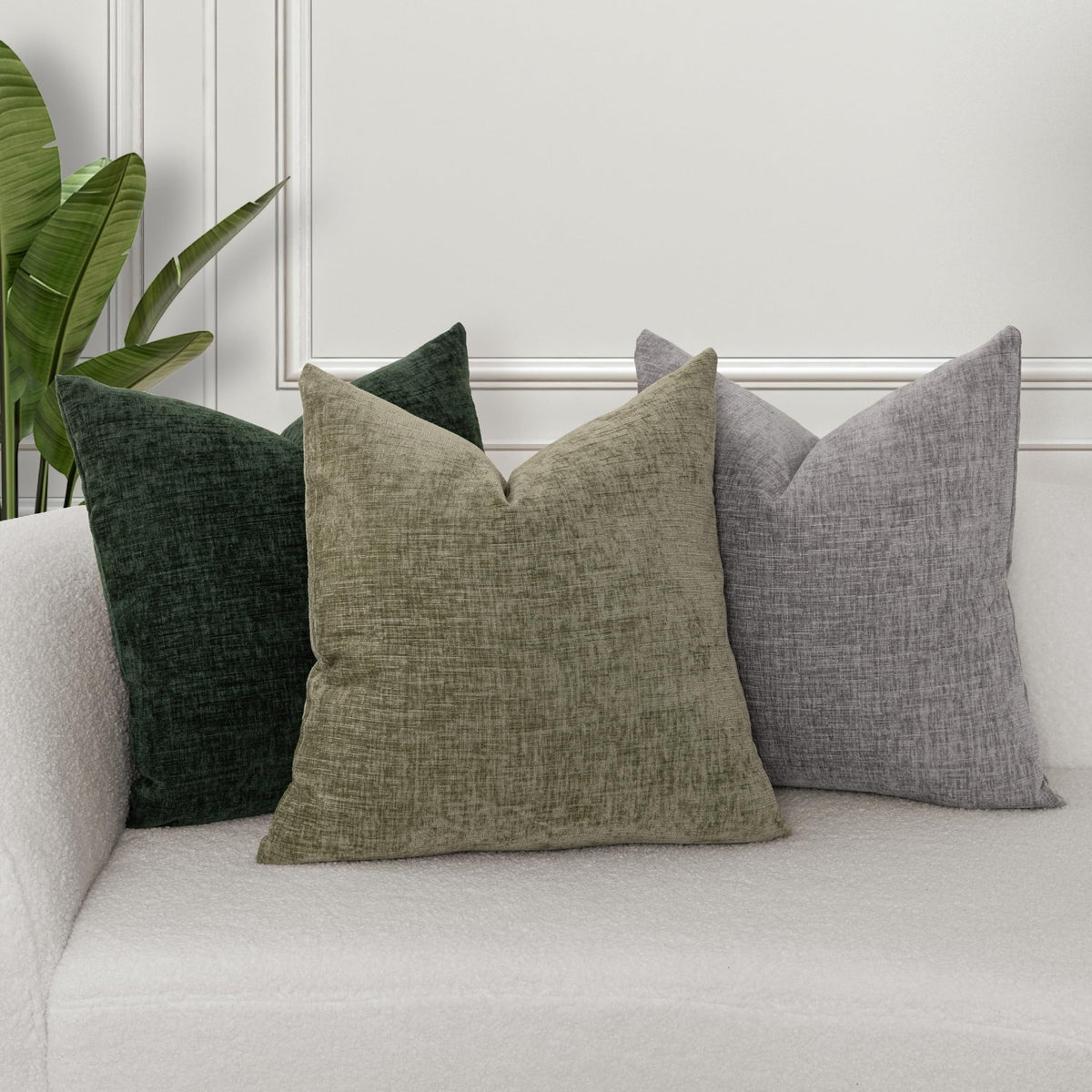 VOILYBIRD Texture Throw Pillow Covers 20x20 Inches for Couch, Decorative Pillow Covers for Sofa, Cozy Cushion Covers for Bed, Sage Green, Pack of 2