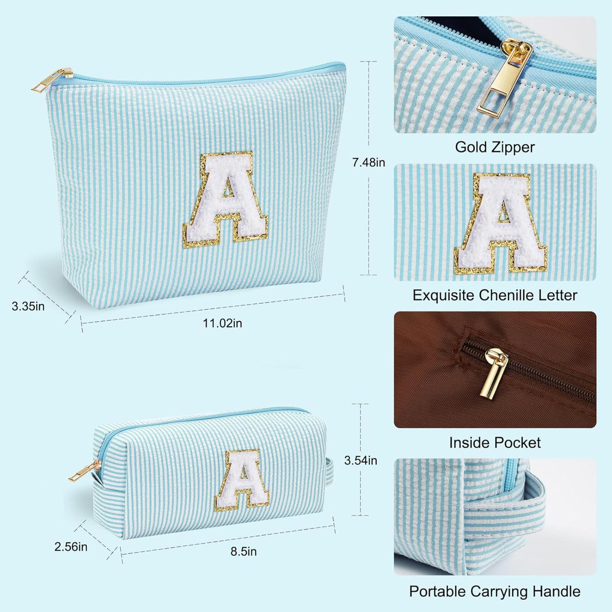 YOOLIFE Personalized Gifts for Women, Travel Makeup Bag Cosmetic Bag Skin Care Bag Cute Makeup Bag Sister Wife Friend Engagement Wedding Gifts for Women Tween Girls Trendy Stuff Thank You Gift N