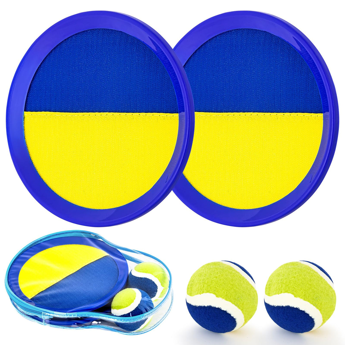 Ayeboovi Toss and Catch Ball Set Beach Toys Pool Toys Outdoor Games Outdoor Toys Yard Games Easter Toys Gifts for Kids Ball and Catch Game with 4 Paddles and 4 Balls [Upgraded Version]