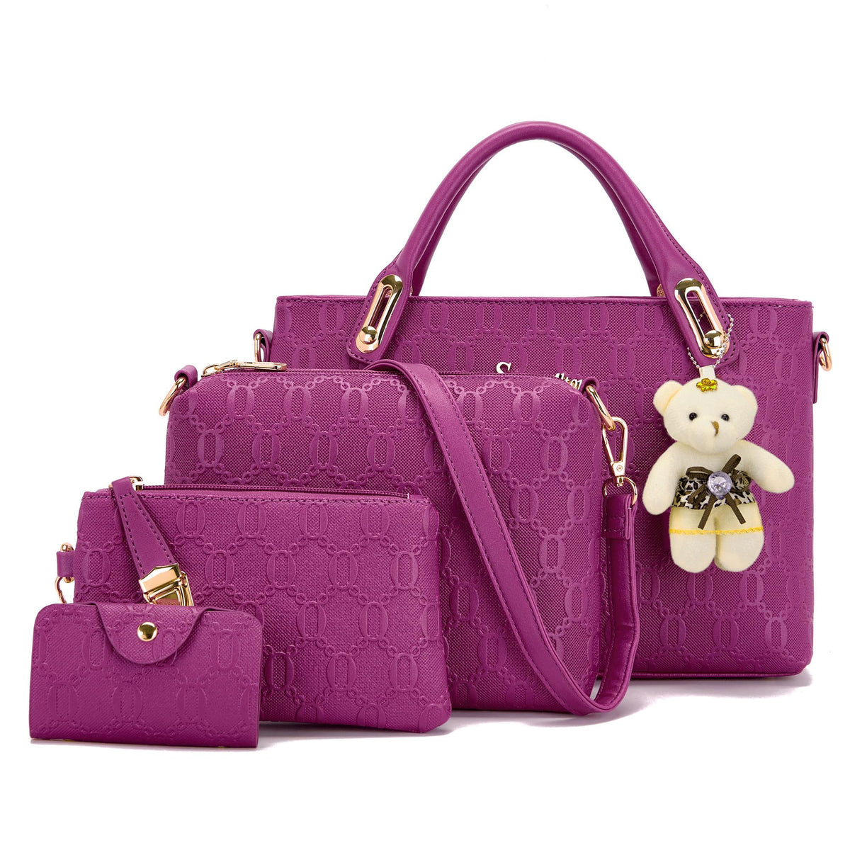 Purse for Women Fashion Medium Shoulder Bag Crossbody Bag Top Handle Tote Handbag Set 4PCS