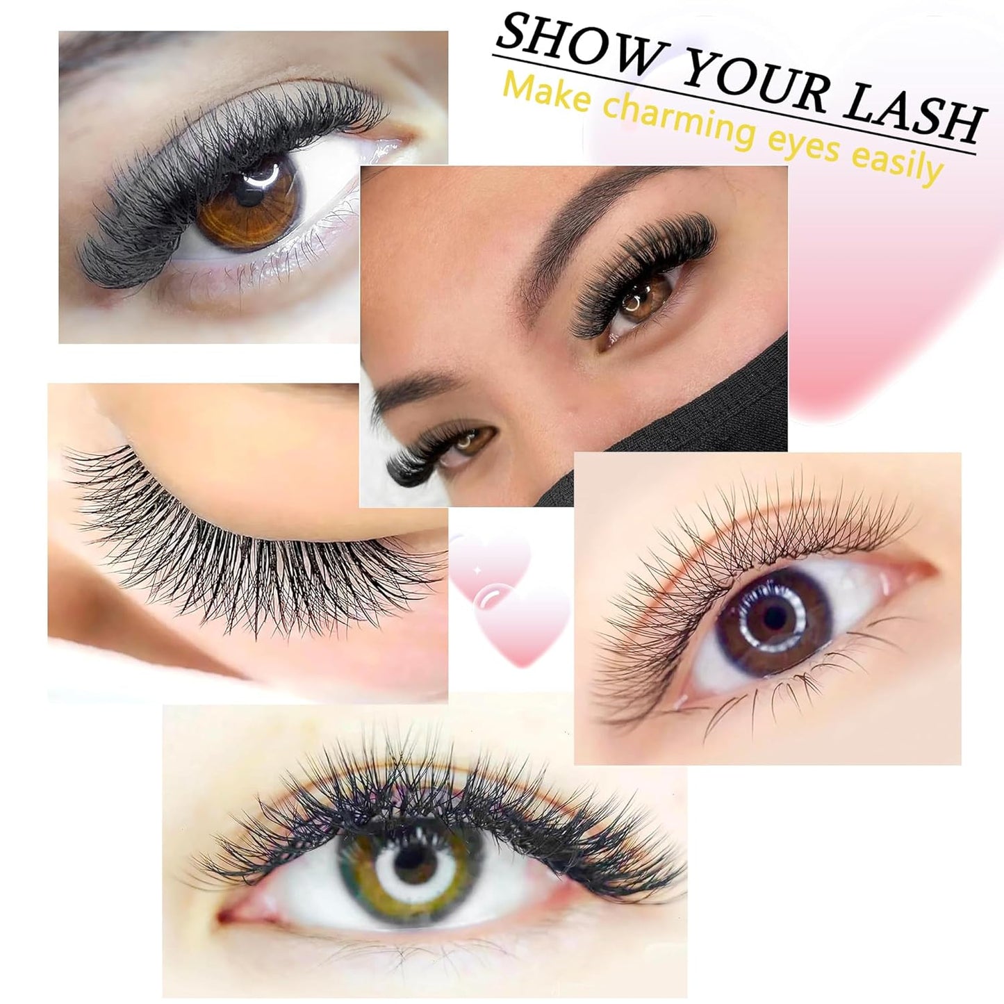 W Lash Extensions 4D Eyelash Extensions W Shape 0.07mm Thickness L Curl 13mm Premade Fans W Lashes Individual Lashes Matte Black 12 Rows False Eyelashes Volume Lashes(W-4D-0.07-L,13mm)