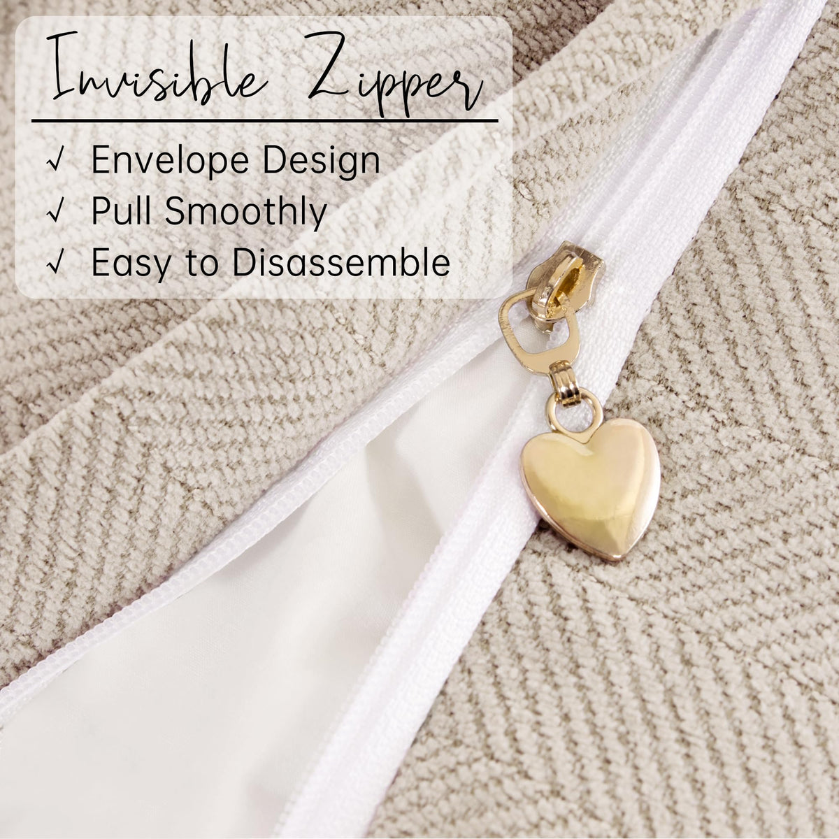 ZWJD Beige Pillow Covers 24x24 Set of 2 Chenille Throw Pillow Covers with Elegant Design Soft and Luxurious Decorative Throw Pillows for Couch, Bed, and Home Decor
