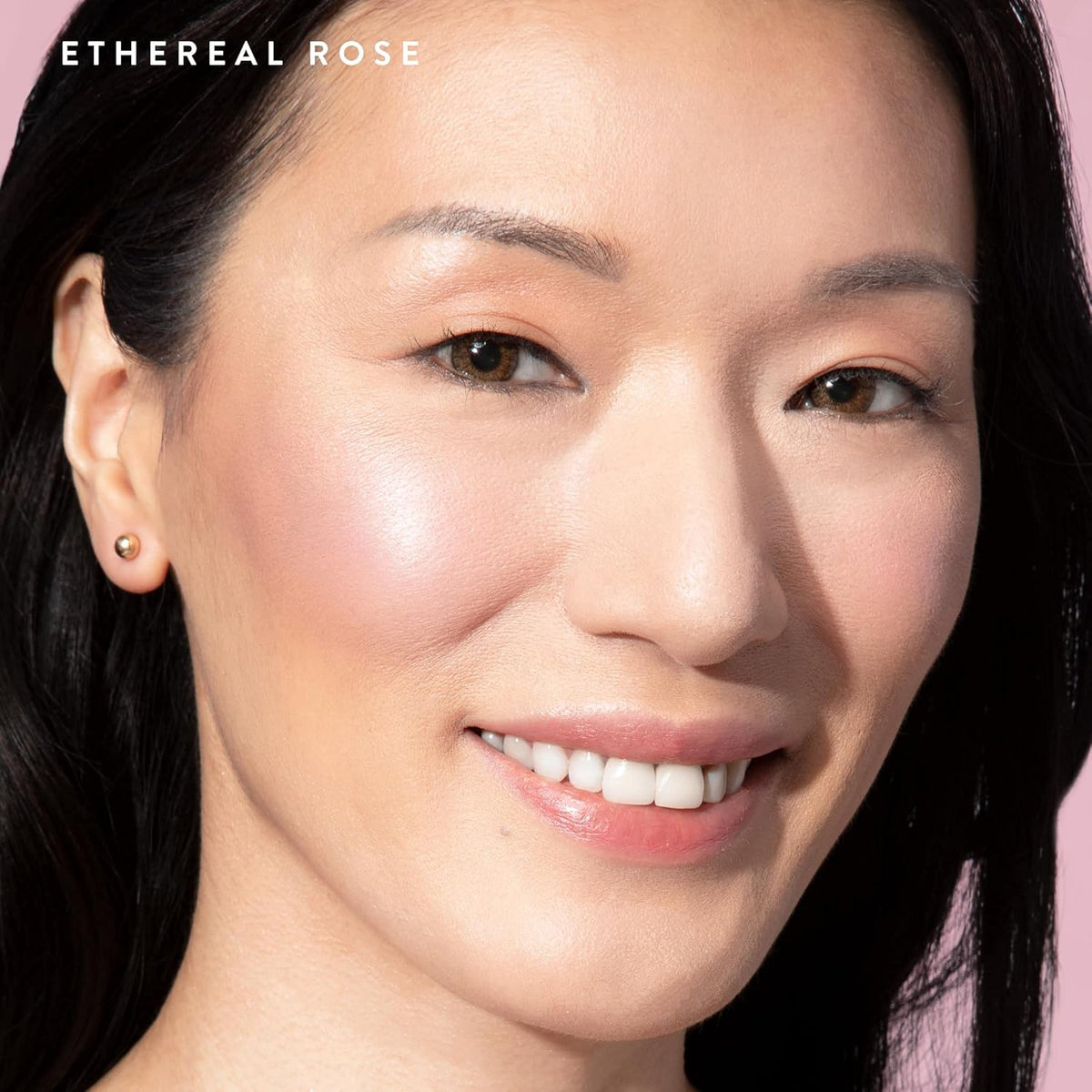 LAURA GELLER NEW YORK Baked Blush-n-Brighten Marbleized Blush + Angled Brush (04 Ethereal Rose, 47mm)