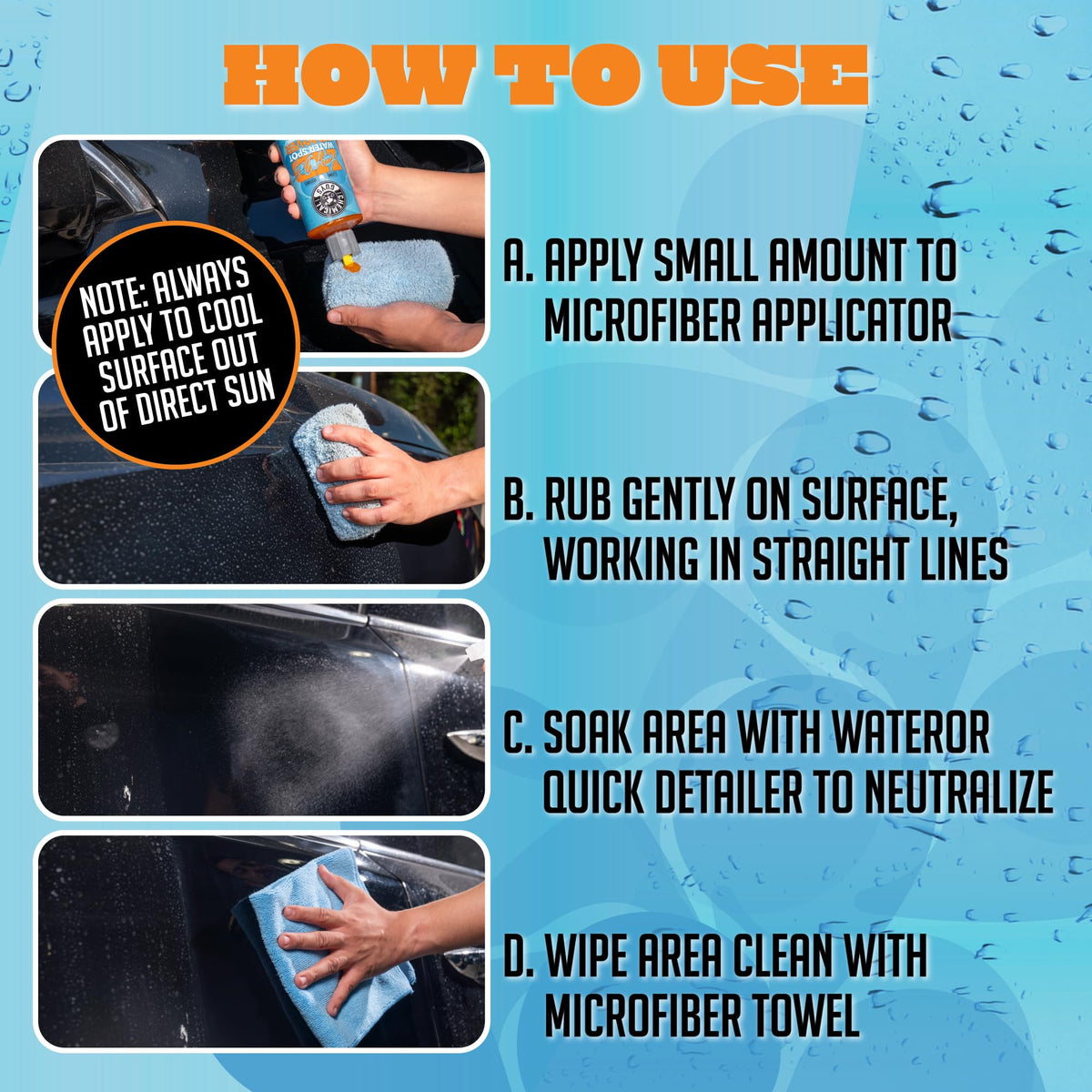 Chemical Guys Heavy Duty Water Spot Remover - Stain Removing Gel for Paint, Glass & Metal - Safe for Cars, Trucks, Motorcycles & More, 16 fl oz