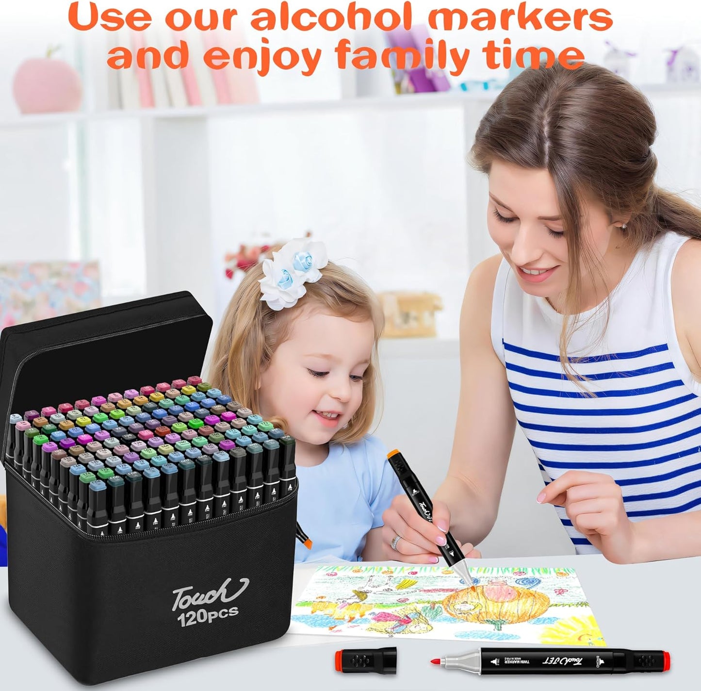 Alcohol Markers, 120 Colors Dual Tip Art Markers, Drawing, Coloring Marker for Kids Sketching Adult Coloring
