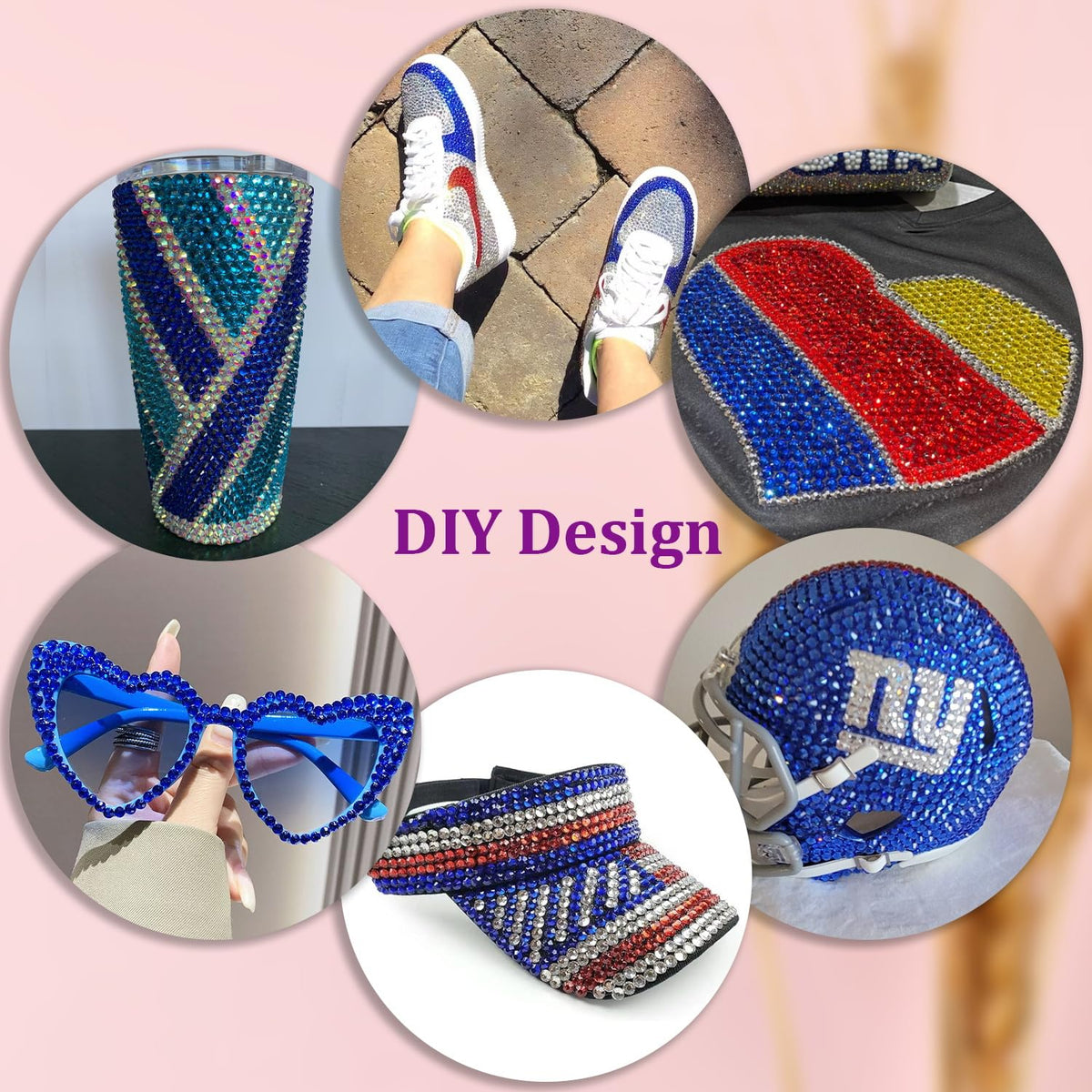 30000Pcs Royal Blue Rhinestones for Bedazzling with B7000 Jewelry Glue, Bedazzler Kit Flatback Gems, Resin Rhinestones for Crafting Crafts Clothing Shoes Fabric Nail Art Assorted Size 2/3/4/5/6mm