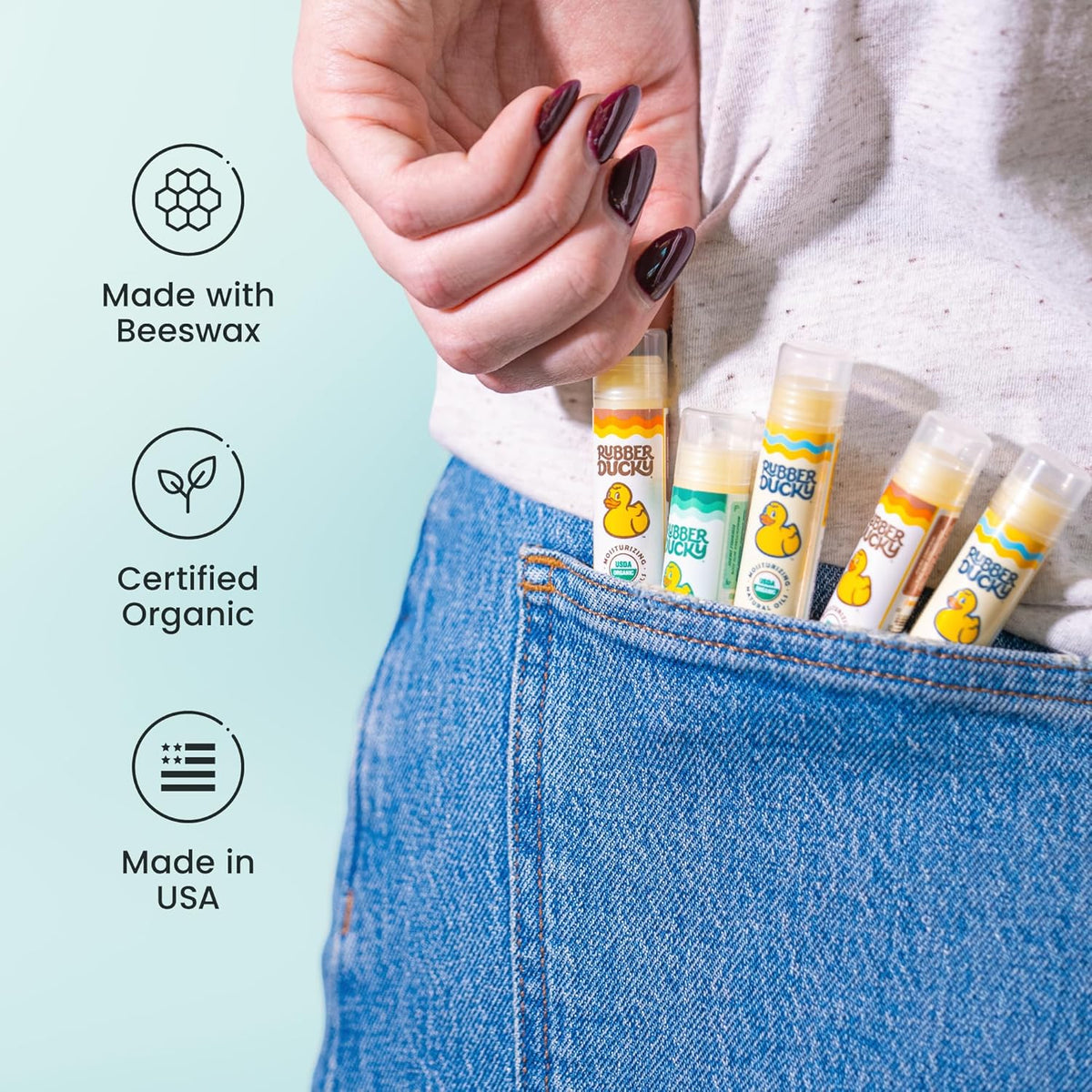 Rubber Ducky Sunscreen - Organic Lip Balm for Women, All Natural Lip Balm Stick with Vitamin E - Moisturizing & Hydrating Lip Balm for Dry Lips - Untinted and Non-Toxic Lip Care - Vanilla, 3 Pack
