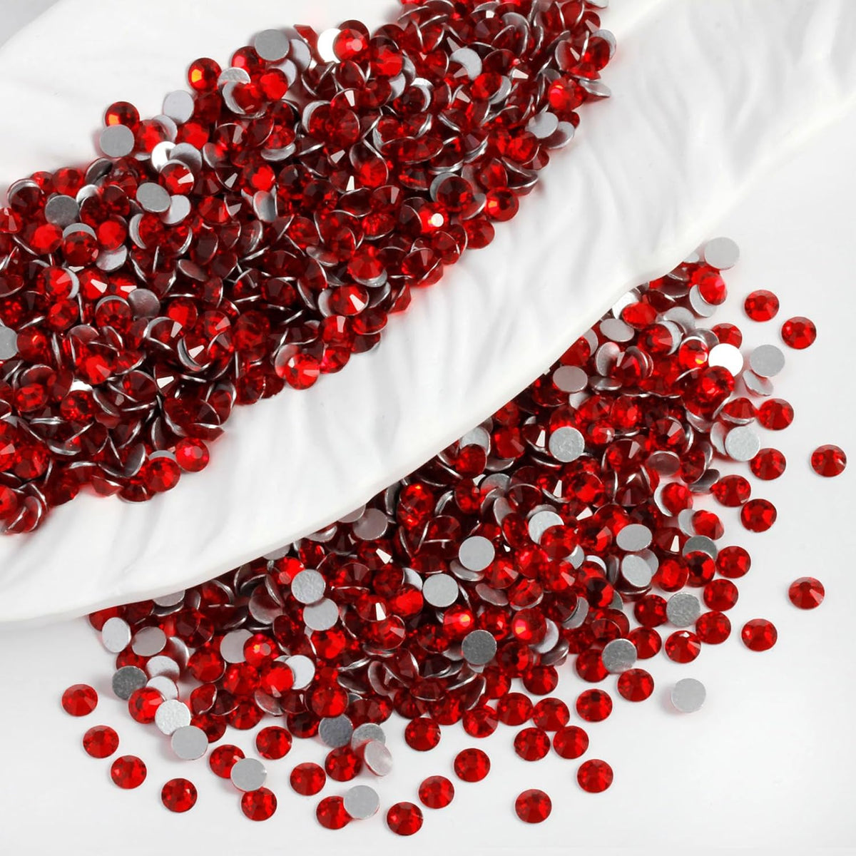 400PCS SS30 Flatback Rhinestones | 12-Facet Diamond-Cut Glass Gems for Nail Art, Clothing, DIY Crafts |Glue-On Decoration Stones with Silver Backing(Siam)