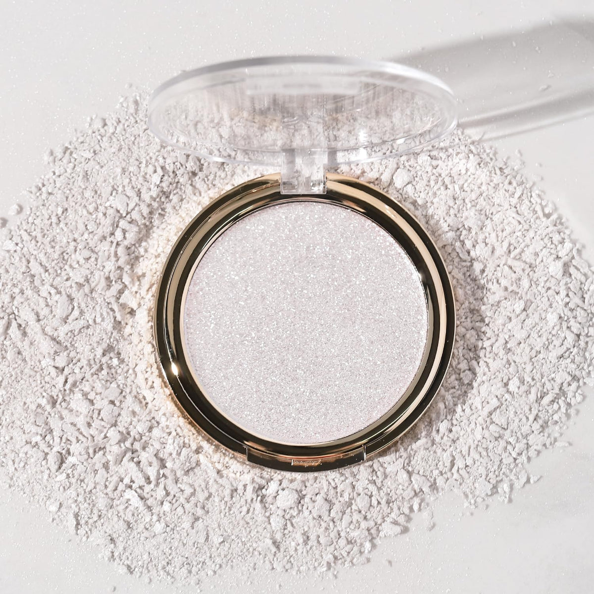 YOUNG VISION Pressed Powder Highlighter, Baked Natural Glow Contour Powder & Face Highlighter, Cruelty Free, Shimmer Highlighting Makeup for Face, Eye, Eyeshadow, Body, Skin (Silver)