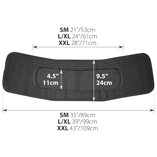 ORTONYX Abdominal Binder for Postpartum, C-Section, and Hernia Support - Belly Band for Women and Men - Adjustable Velcro, Breathable Fabric, Lower Back Support - Black XXL