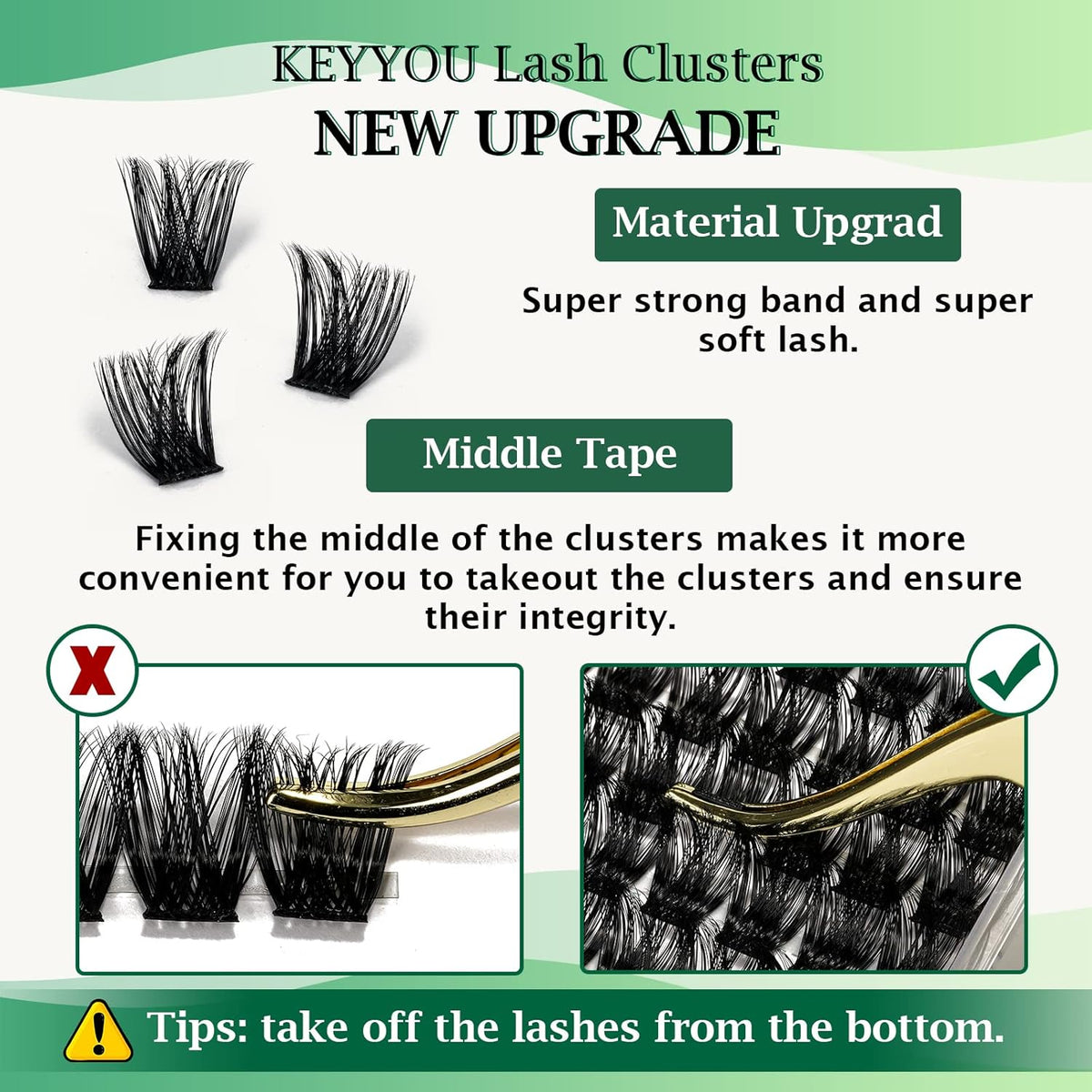 Lash Clusters 96pcs Individual Lashes Y02 D Curl 10mm Eyelash Clusters KEYYOU Volume Wispy Lash Extension Soft&Comfortable Easy DIY at Home(Y02,D-10mm)