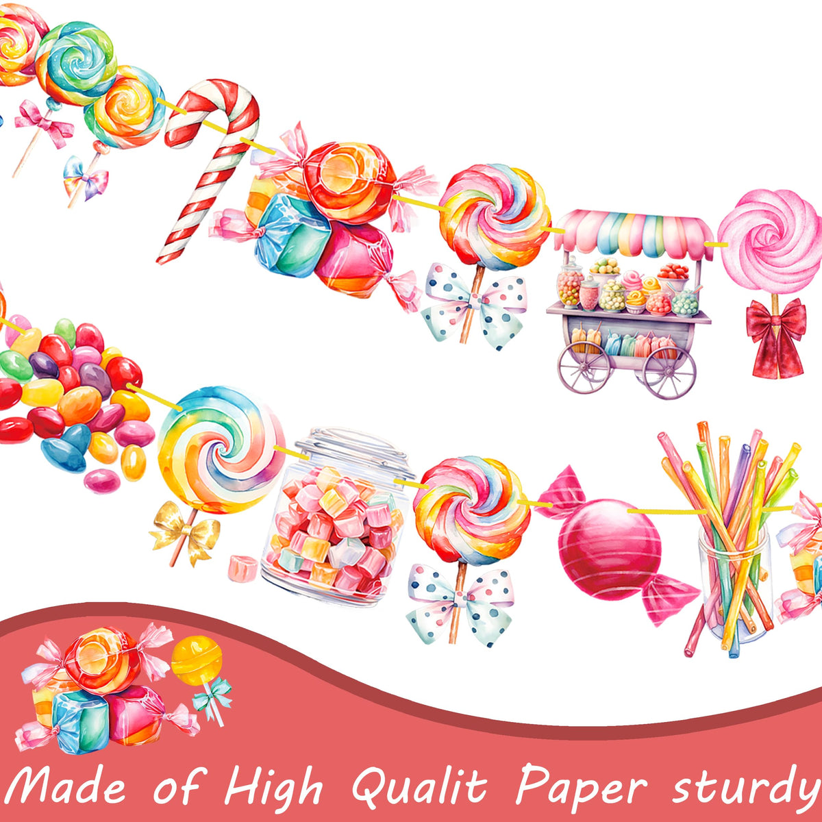 Candyland Lollipop Party Banners 3Pcs Candyland Party Decorations Candy Themed Birthday Party Banner Decorations for Candyland Baby Shower Supplies