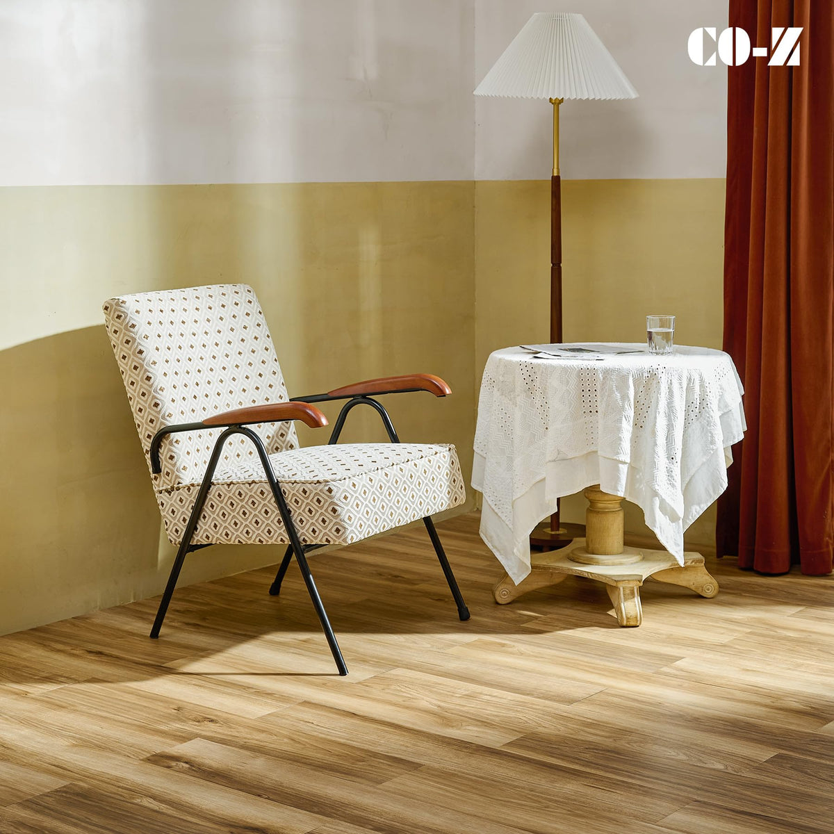 CO-Z Peel and Stick Floor Tile, Self Adhesive Vinyl Flooring 36x6 Inch, Waterproof Vinyl Tiles Removable Stickers for Living Room Bedroom Dining Room, 16-Pack 24 Sq. Feet, Light Oak