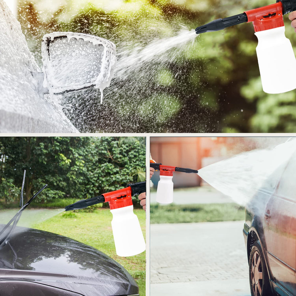 LIANXIN Car Wash Kit - Car Cleaning Kit,Car Wash Kit with Foam Gun, Microfiber Sponge and Towels,Tire Brush, Collapsible Bucket,Car Wash Foam Gun