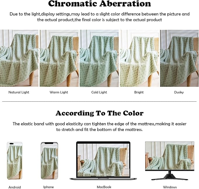 NEWCOSPLAY Super Soft Twin Blanket Green Premium Silky Flannel Fleece 3D Waffle Checkered Lightweight Bed Blanket All Season Use (Sage Green, Twin(60"x80"))
