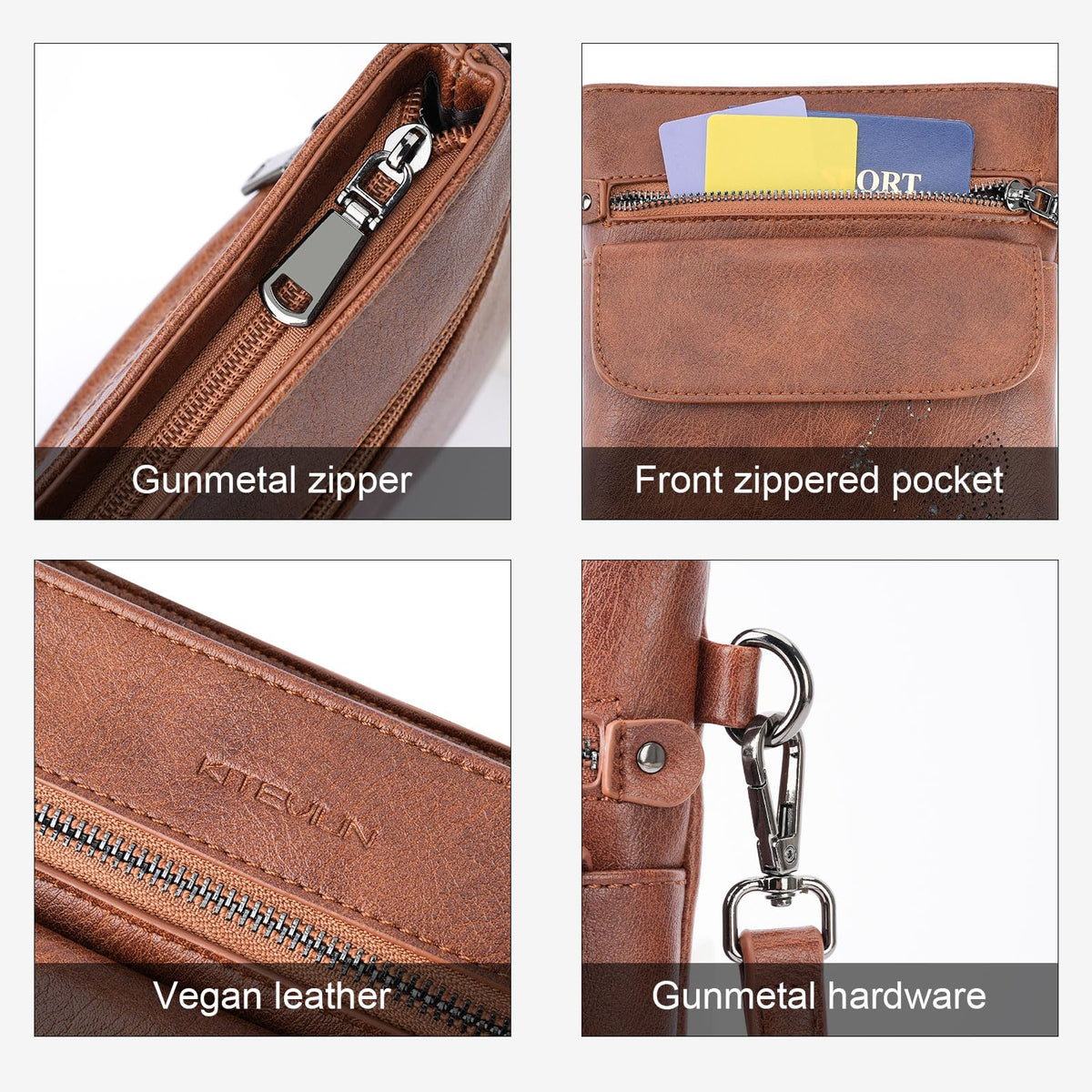 Crossbody Bags for Women Vegan Leather Cross Body Purse with Adjustable Strap Multiple Pockets Shoulder Handbags
