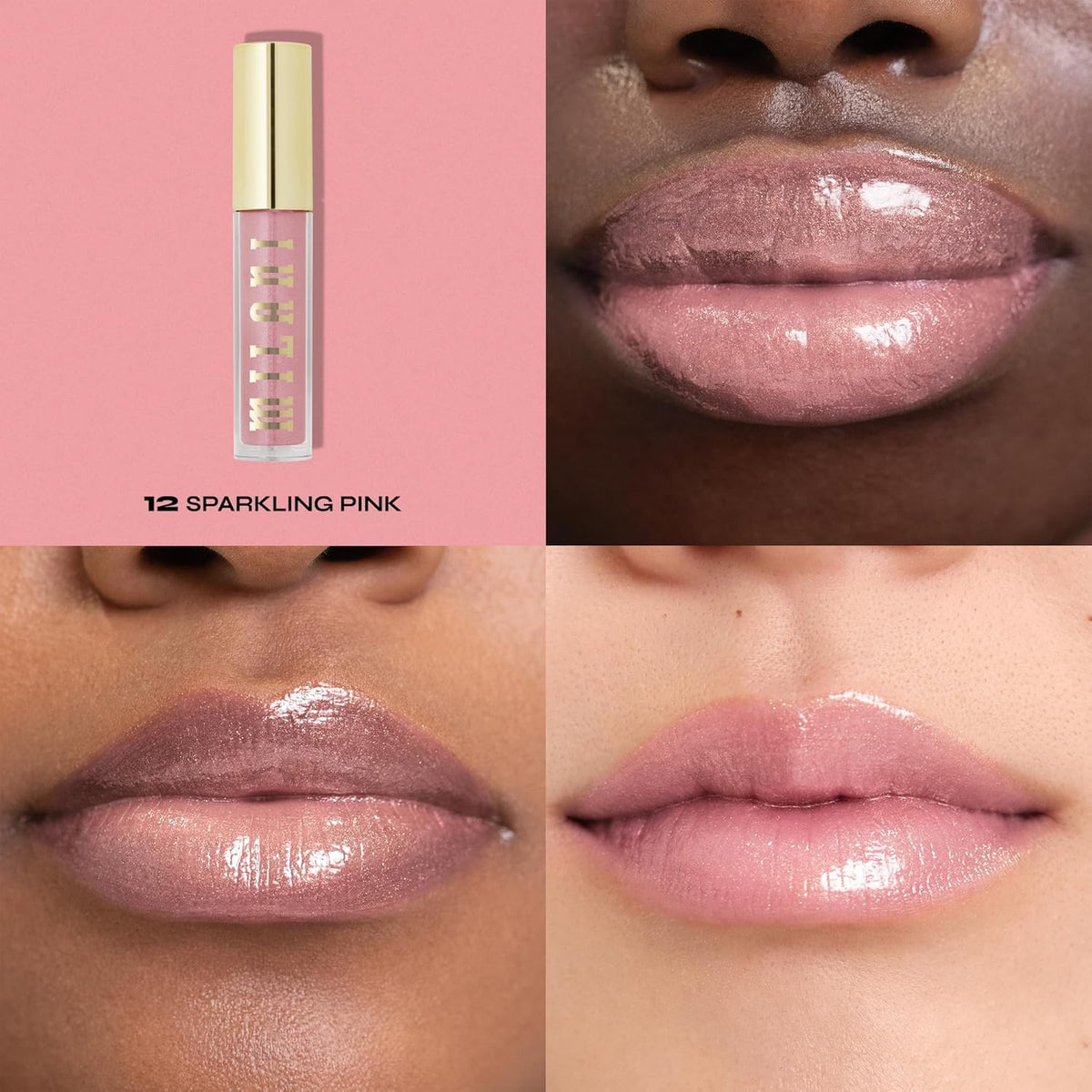 Milani Lip Gloss, Keep It Full Nourishing Lip Plumper with Hyaluronic Acid & Peptides for Soft, Fuller-Looking Lips (0.13 Fl. Oz.) Sparkling Pink