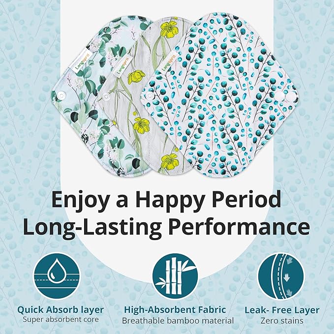 7pcs Set 1 pc Mini Wet Bag +6pcs Absorbent Reusable Sanitary Pads/Washable Cloth Menstrual Pads(Autumn,S)…