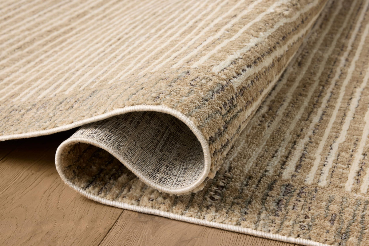 Loloi Jeremiah Brent Bleecker Collection BLE-02 Sand/Charcoal 6'-7" x 9'-3" Area Rug