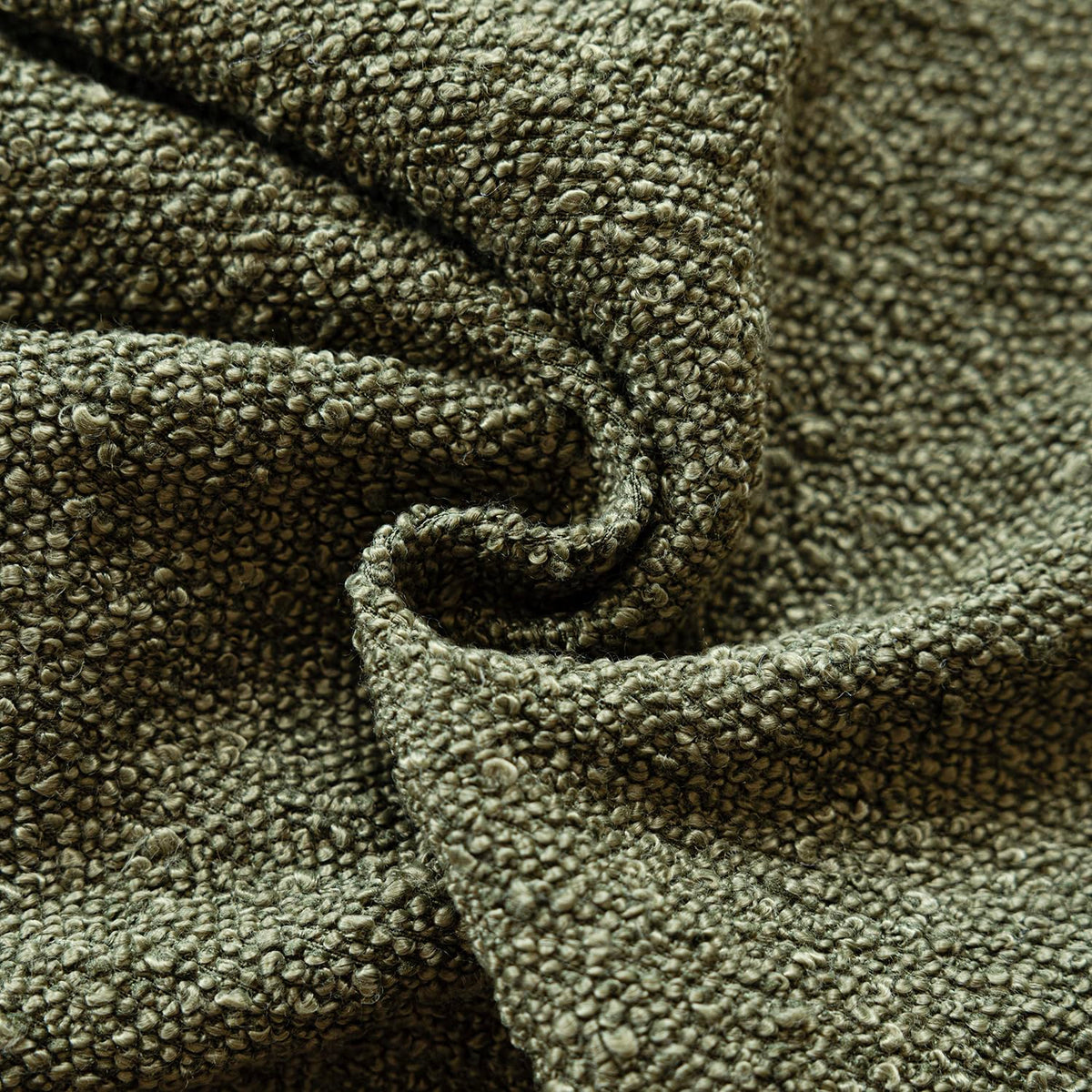 Foindtower Pack of 2, Decorative Textured Boucle Throw Pillow Covers Neutral Accent Solid Pillow Cases Cozy Soft Couch Cushion Case for Chair Sofa Bedroom Living Room Home Decor 22x22 Inch Moss Green
