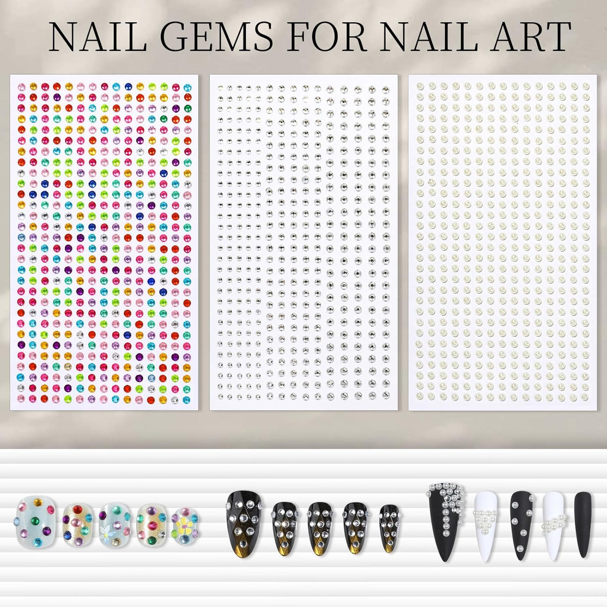 FANDAMEI Nail Decals, 7 Sheets 5D Embossed Flower Nail Stickers, Nail Stickers for Nail Art, 10 PCS Self-Adhesive Nail Art Sticker, Floral Nail Decorations for Girls, Women