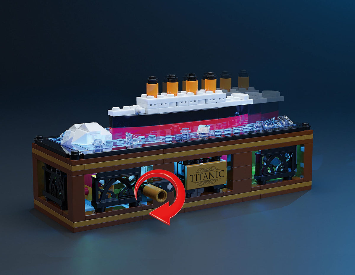 Brick Loot Titanic Iceberg Model Kit – 319-Piece Ship Building Set with LED Lights, DIY Architecture Kit for Adults & Teens, Compatible Bricks, Educational STEM Toy, Collectible Display Gift