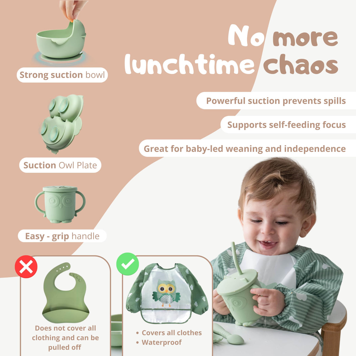 Gianni BPA-Free Silicone Baby Feeding Set 10 PCS – Suction Plates, Bowls & Utensils for Toddlers