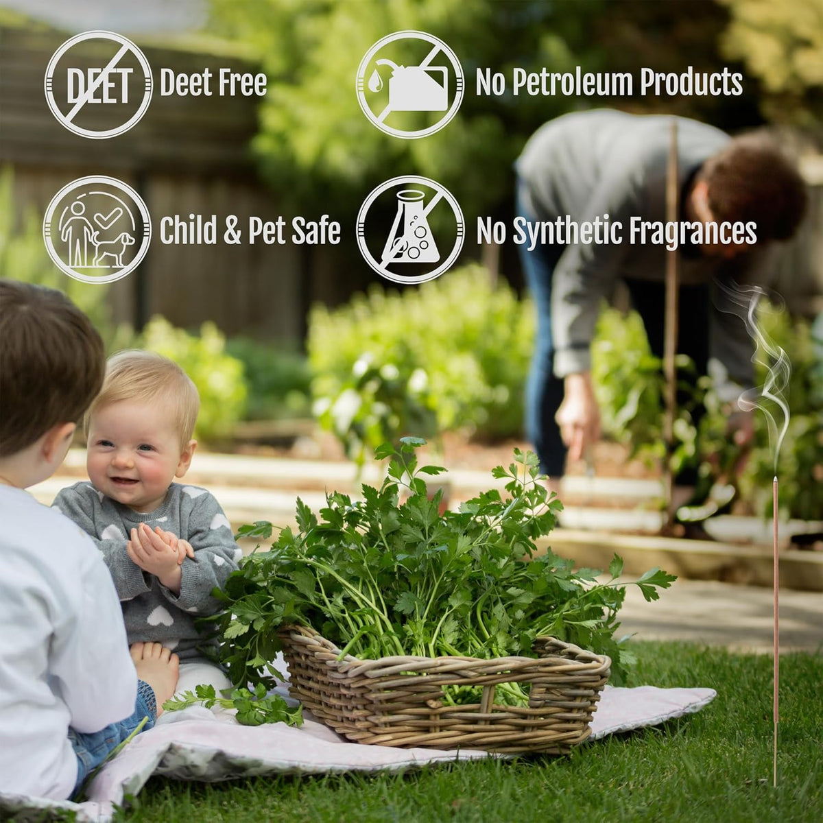 Farm Raised Candles - USA Made Mintronella - Natural Mosquito Repellent Sticks – 100 Pcs - Outdoor Insect Sticks – Citronella & Peppermint – Bug, Fly, Gnat, No-See-Um for Patio & Camping