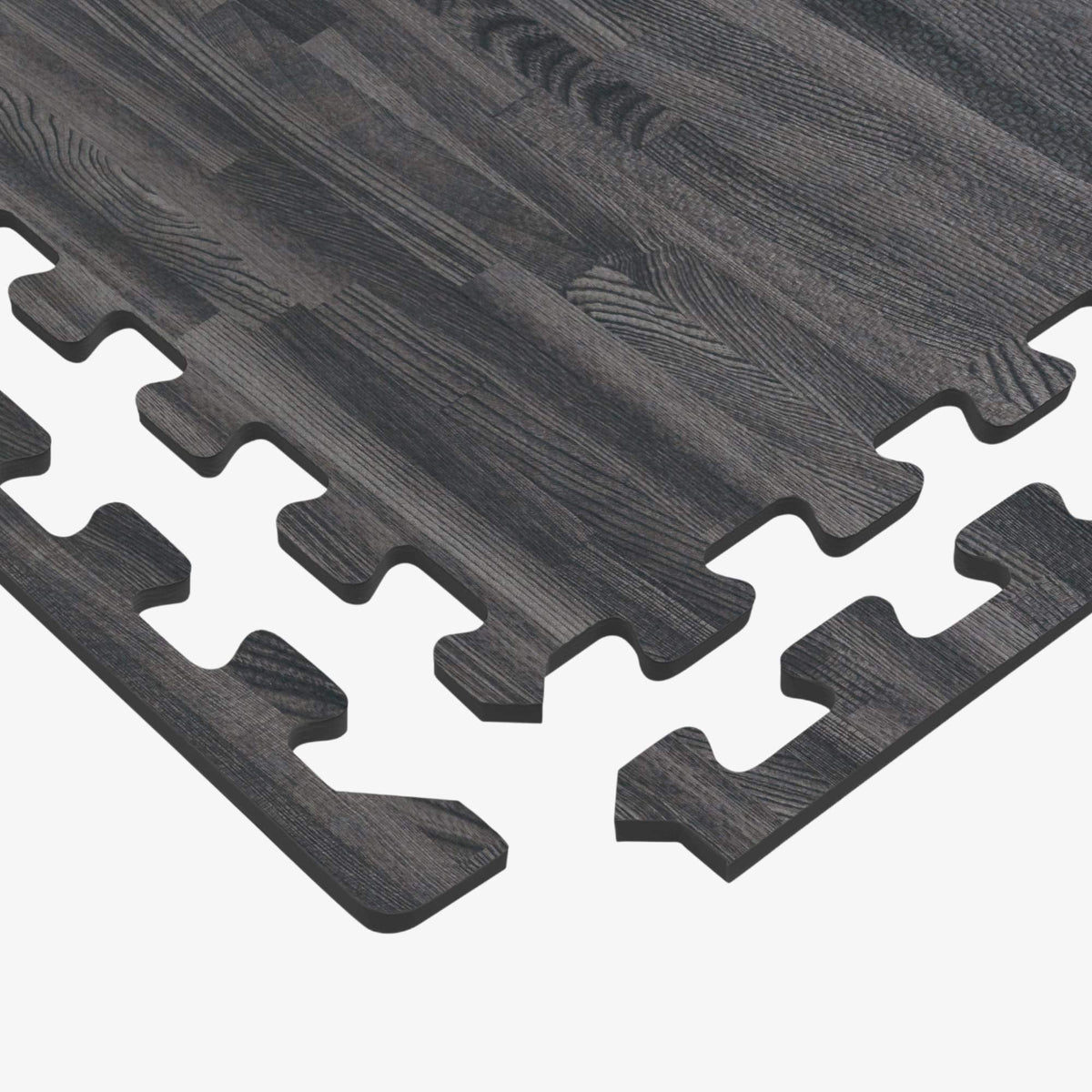 Forest Floor 5/8 Inch Thick Printed Foam Tiles, Premium Wood Grain Interlocking Foam Floor Mats, Anti-Fatigue Flooring, Carbon, 16 Sq Ft