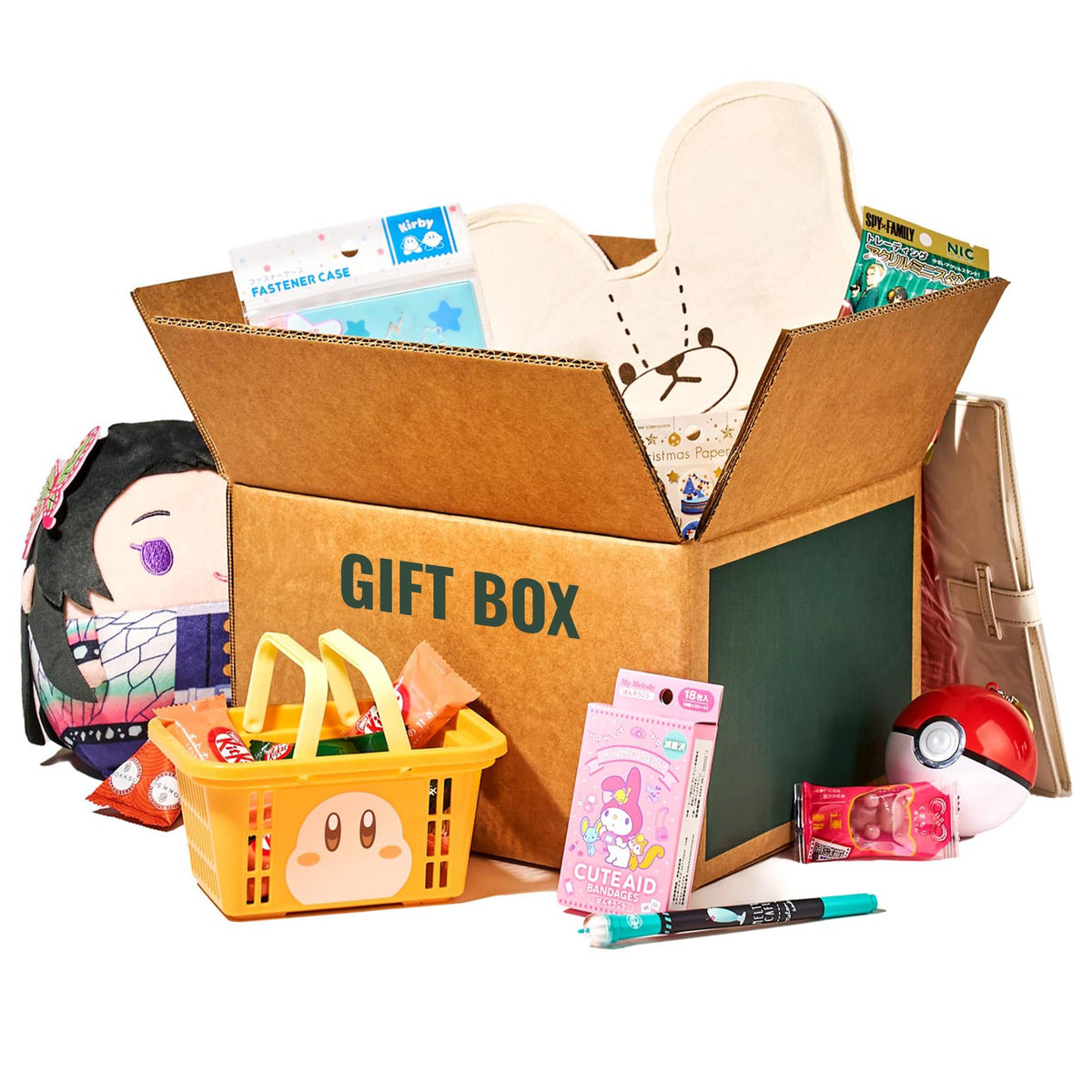 Japan Crate Kawaii Gift Pack - 20+ Piece Japanese Mystery Box for Girls & Boys, Surprise Gift Box for Kids, Includes Kawaii Accessories, Plushies, Cute Stationery Items, Chocolates, Candies, and More!