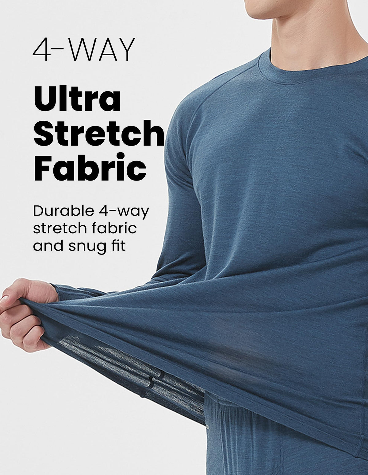 Iguana Mens 100% Merino Wool Base Layer Sets for Ski Lightweight Thermal Underwear Pewter Small