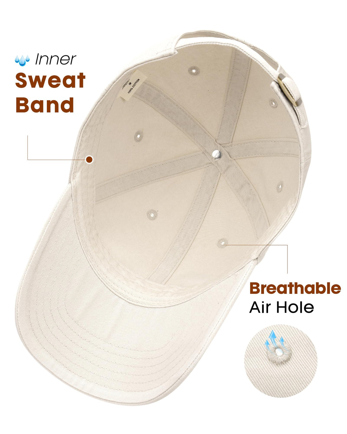 FURTALK Unisex Vintage Washed Unstructured Baseball Cap Washed Cotton Adjustable Dad Hat Beige