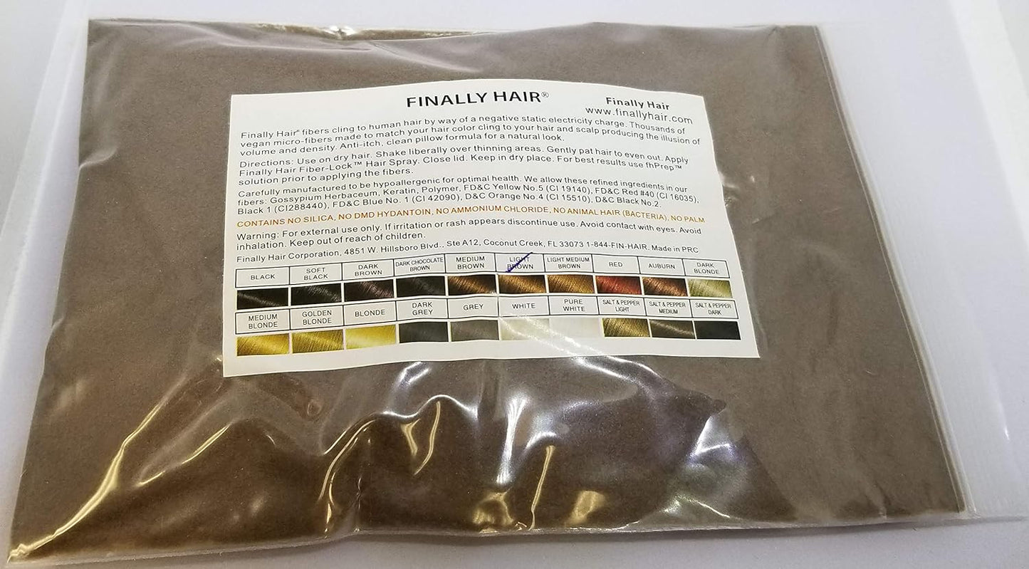 Finally Hair Building Fiber Refill 100 Grams Light Brown Hair Loss Concealer by Finally Hair (Light Brown)
