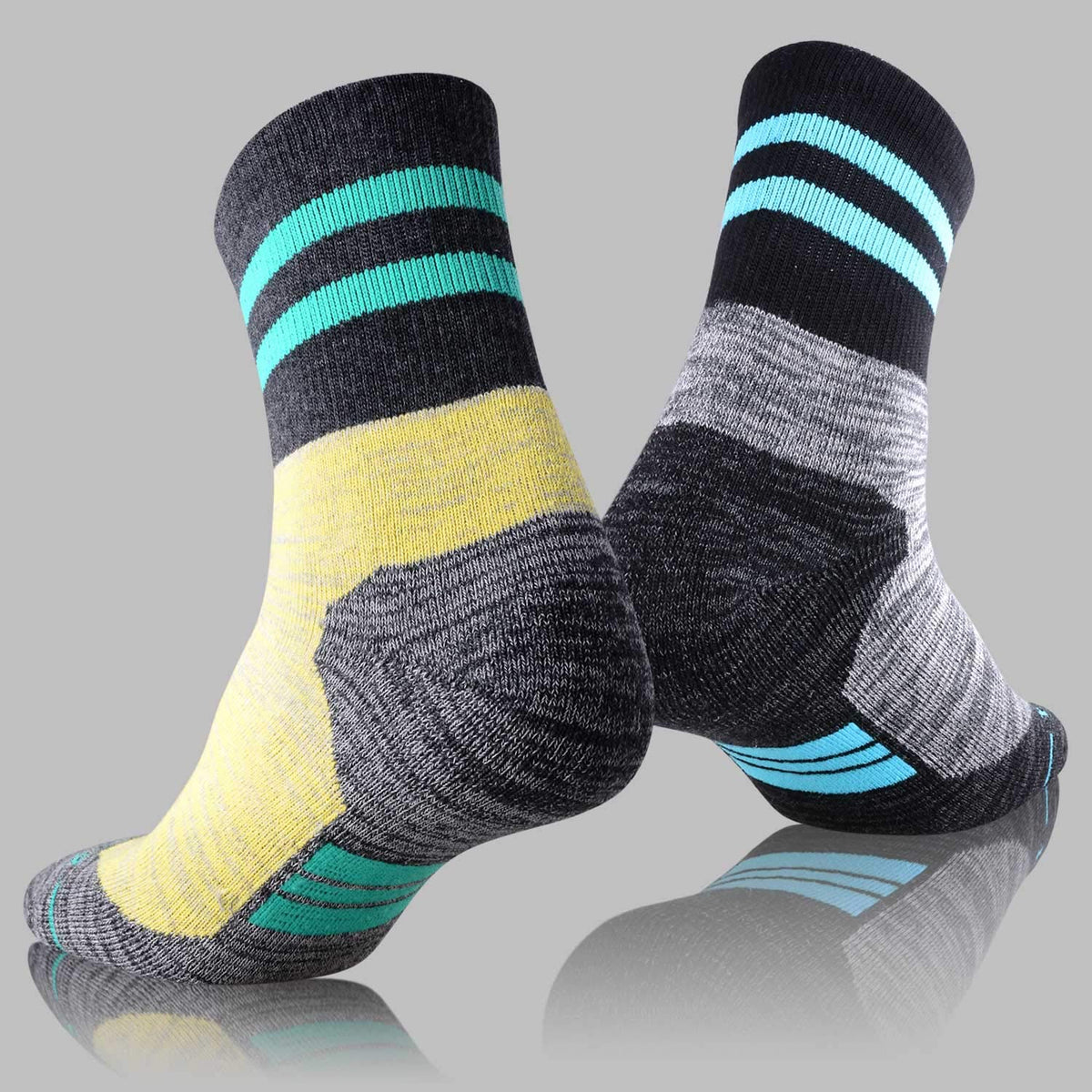 FEIDEER 4 Pairs Women's Hiking Walking Outdoor Recreation Socks Wicking Cushion Crew Socks (5WS18204-M)