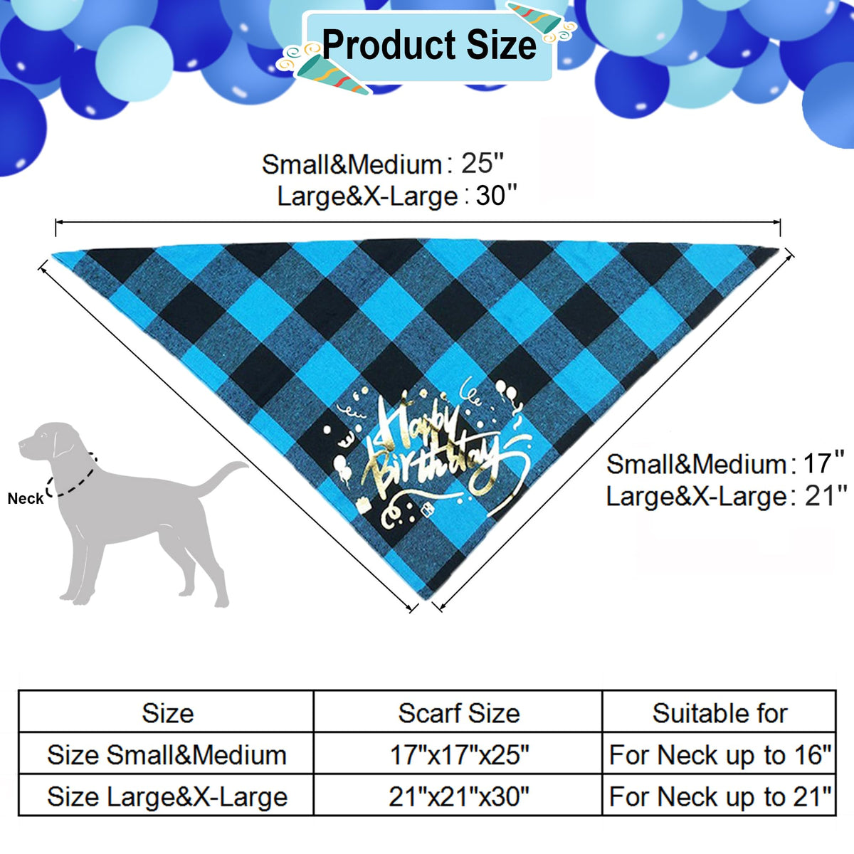 ADOGGYGO Dog Birthday Boy Bandana, Puppy 1st Birthday Party Supplies, Pet Party Hat Scarf Bowtie Banner Set for Small Medium Dogs (Small&Medium)