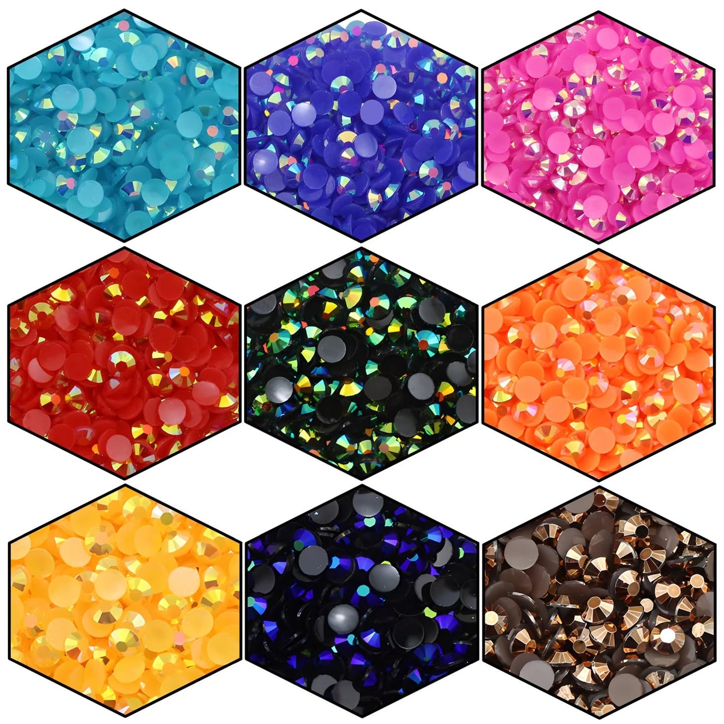 1440 Pcs SS20 5mm Flatback Rhinestones for Nails Art Crafts Glitter Round Shine Gems AB Crystals DIY Clothes Shoes （Light Blue AB）