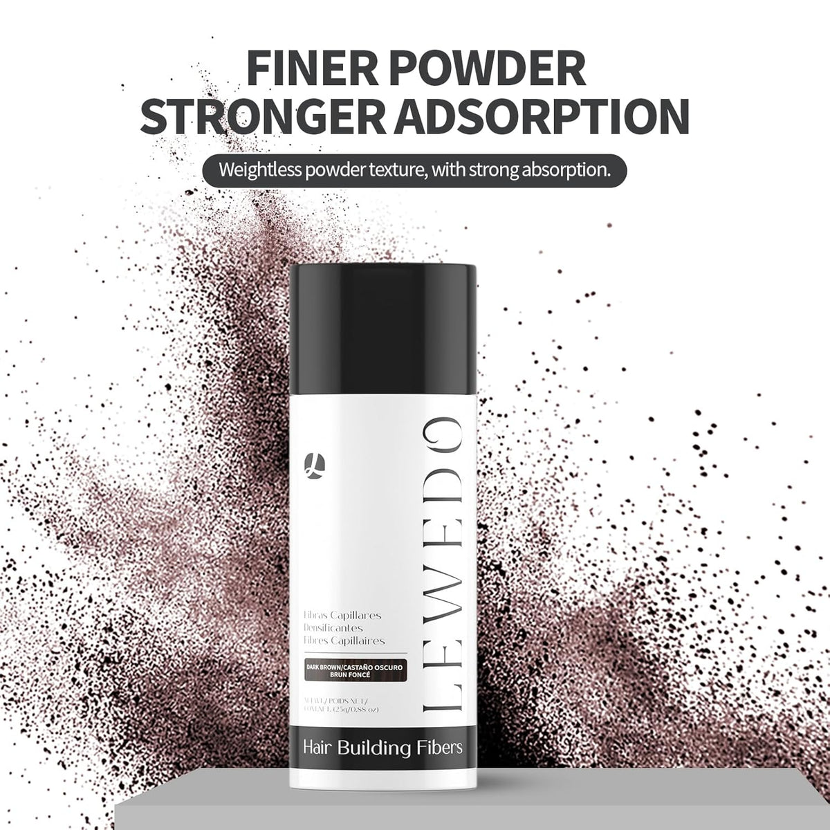 Hair Building Fibers - Instant Volume for Thinning Hair, Natural Appearance with Electrostatic Adsorption,Plant-Based, All-Day Hold, 25G Black