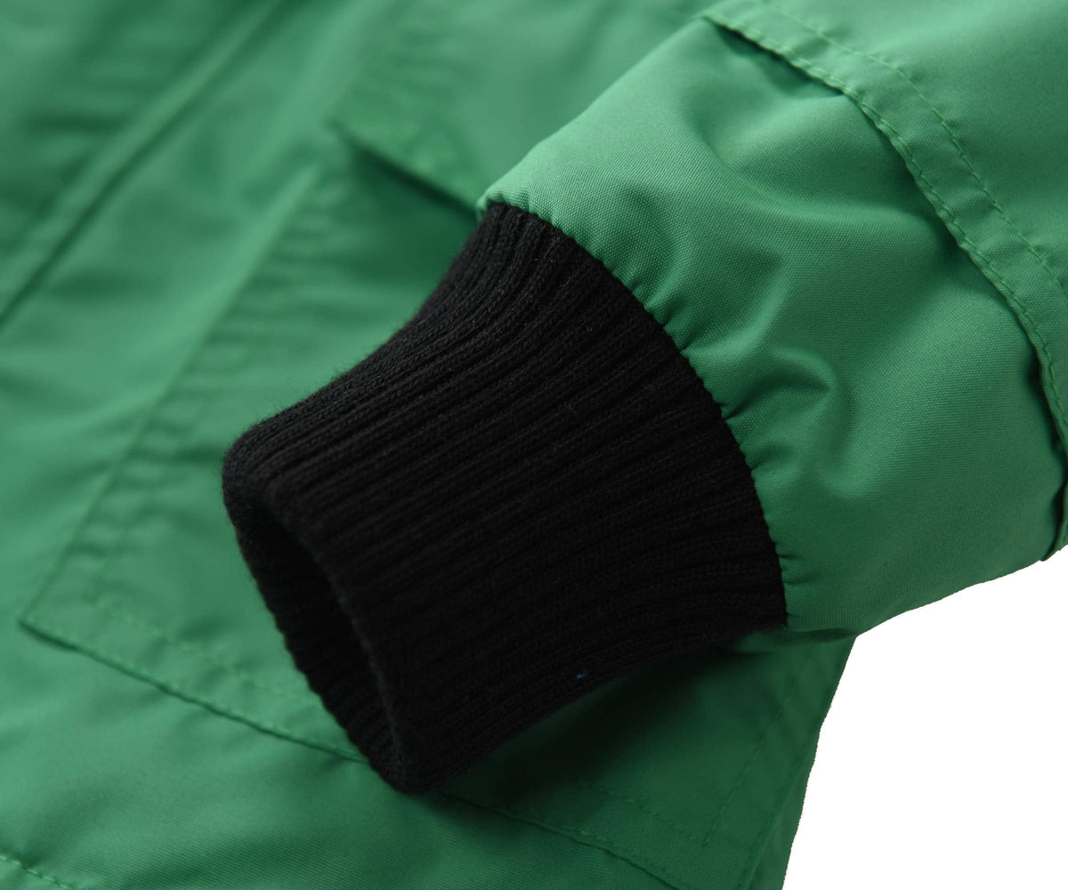 Hiheart Boys Girls Waterproof Hooded Jackets Cotton Lined Rain Jackets Green 7/8