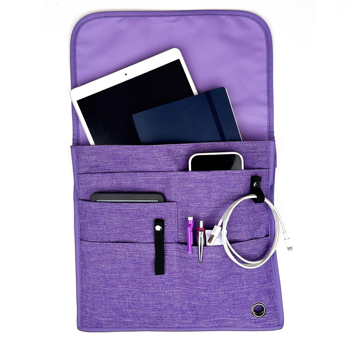 Airplane Pocket Organizer | Tray Table Cover | In Flight Seat Back Organizer Bag | Commuter Essential Travel Bag | Media Pouch For Flying | Travel Gift | Attaches To Luggage