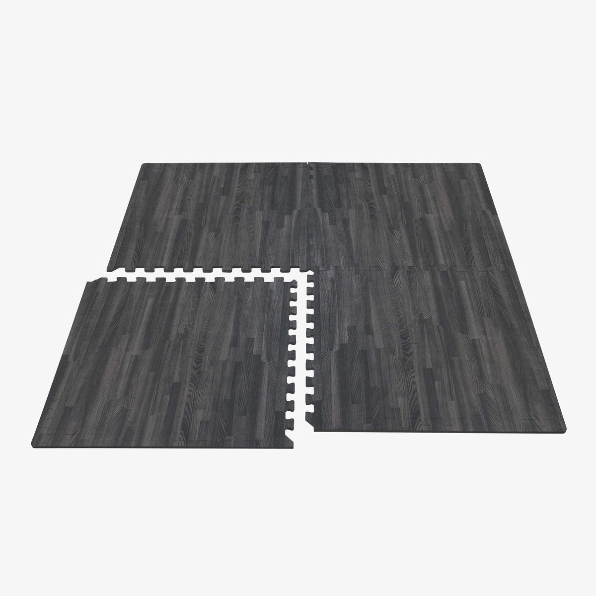 Forest Floor 5/8 Inch Thick Printed Foam Tiles, Premium Wood Grain Interlocking Foam Floor Mats, Anti-Fatigue Flooring, Carbon, 16 Sq Ft