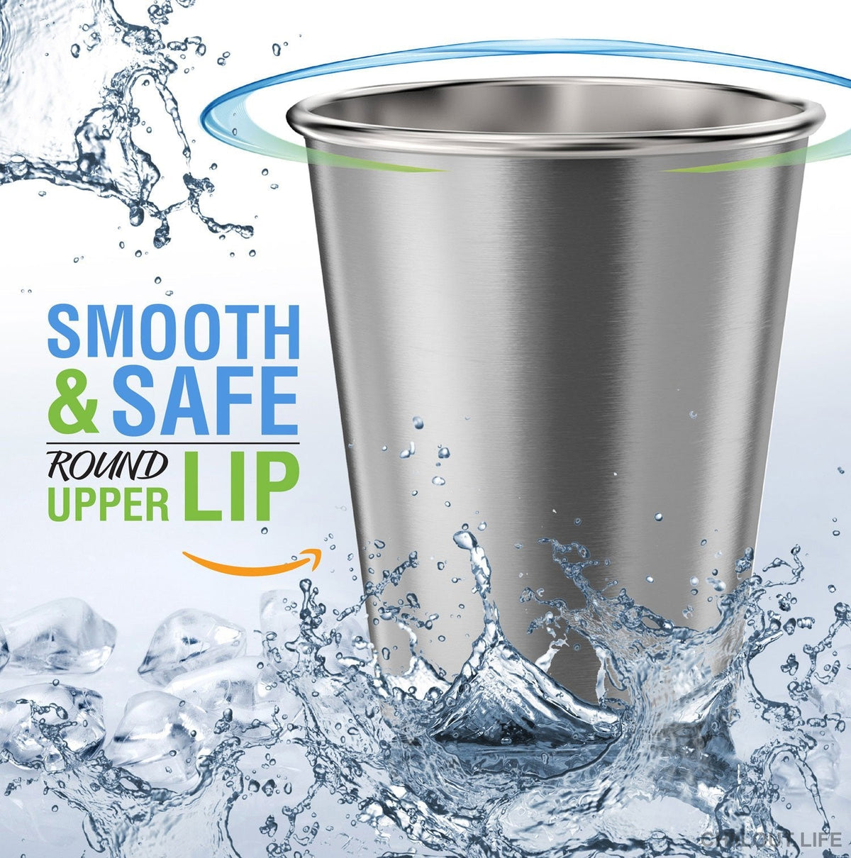 CHILLOUT LIFE Stainless Steel Cups for Kids and Adult 12 oz – Metal Kids Cups stackable for Home & Outdoor Activities, BPA Free Healthy Unbreakable Premium Metal Drinking Pint Glasses (4-Pack)